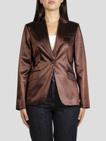 Kiton Brown Cotton Acetate Blazer