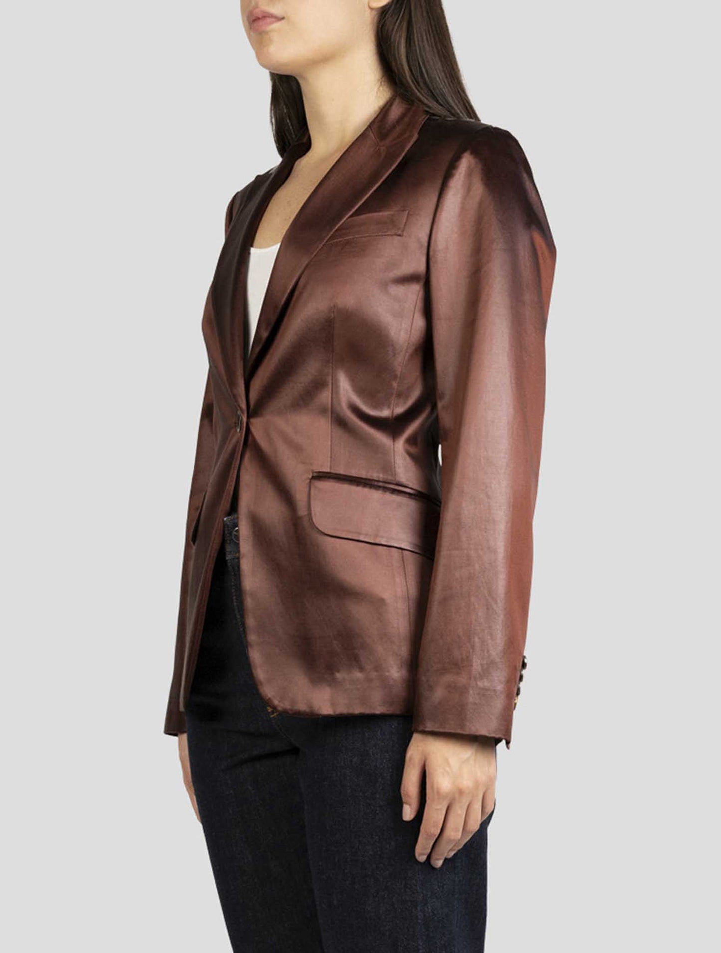 Kiton Brown Cotton Acetate Blazer