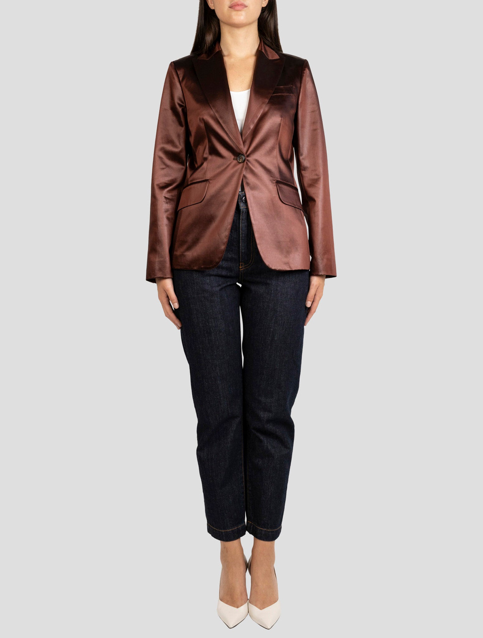 Kiton Brown Cotton Acetate Blazer