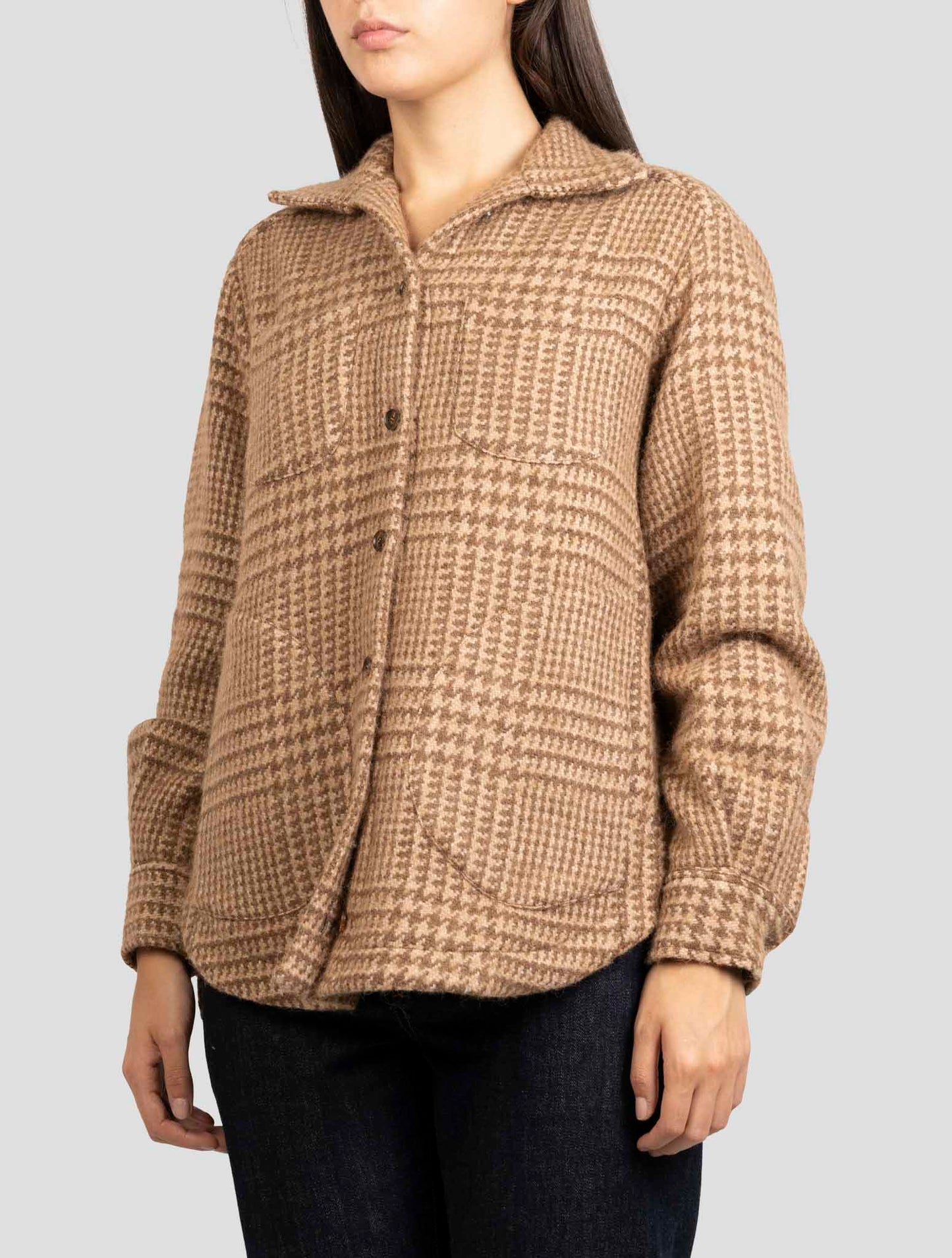 Kiton Brown Virgin Wool Alpaca Pa Overshirt