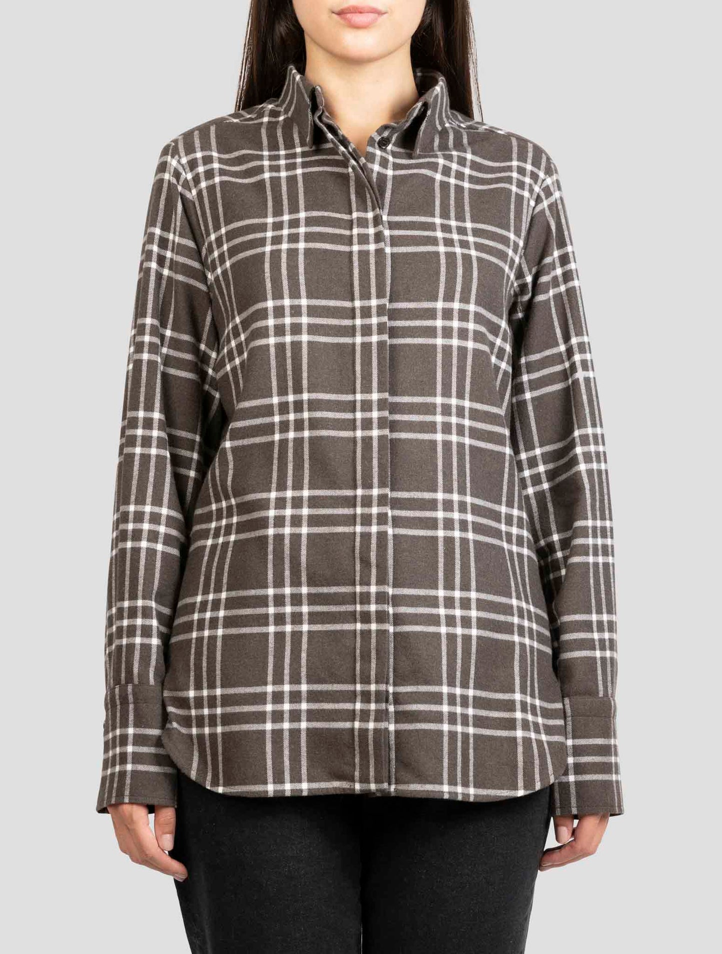 Kiton Brown Cotton Shirt