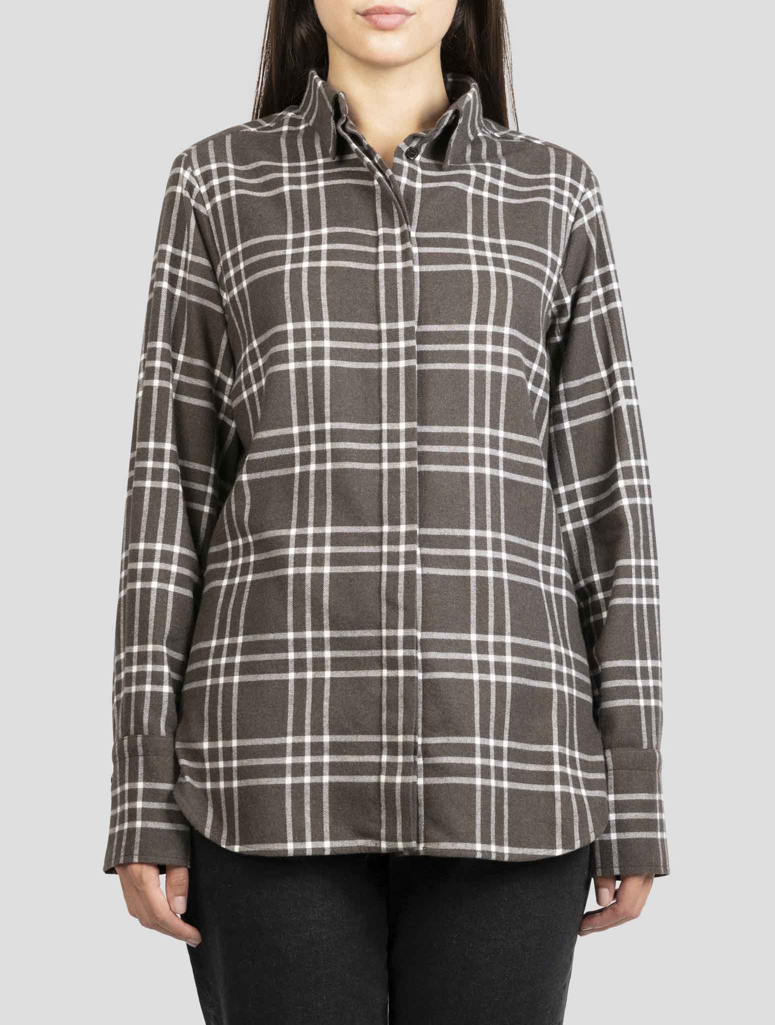 Kiton Brown Cotton Shirt