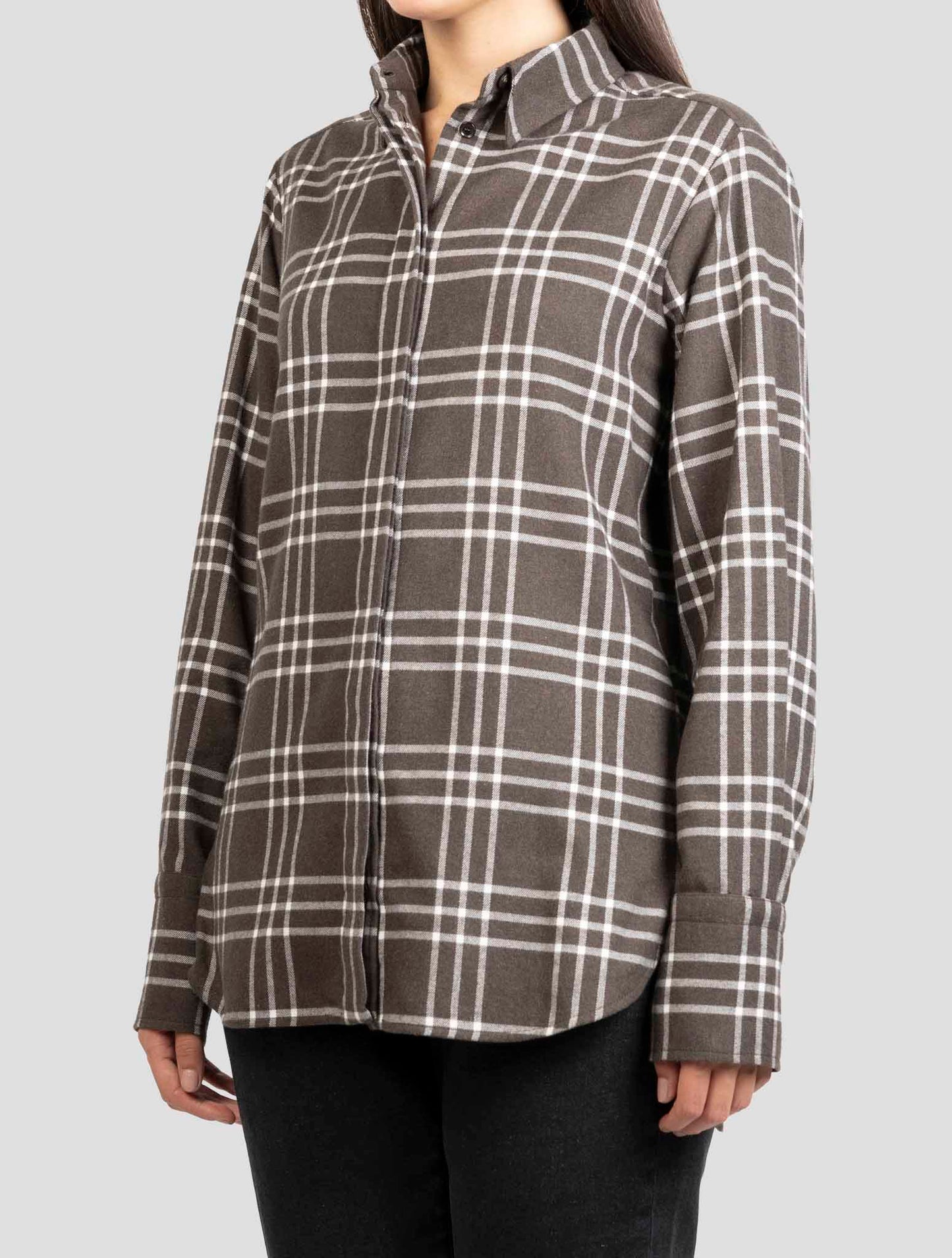 Kiton Brown Cotton Shirt