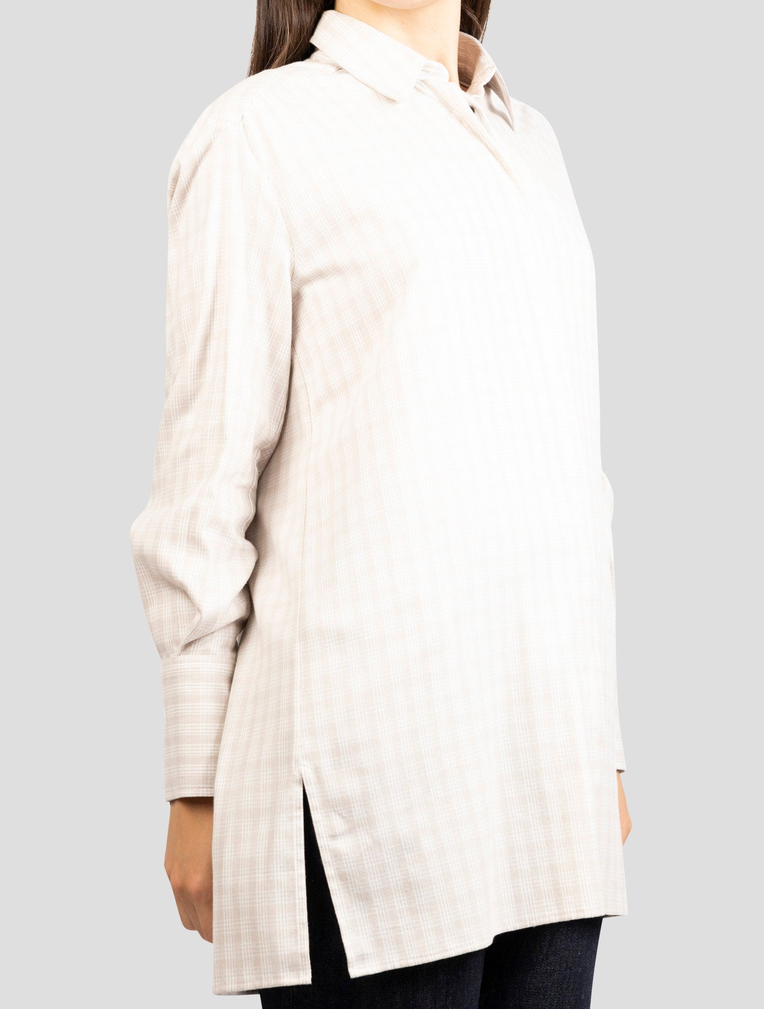 Kiton Beige Cotton Modal Shirt