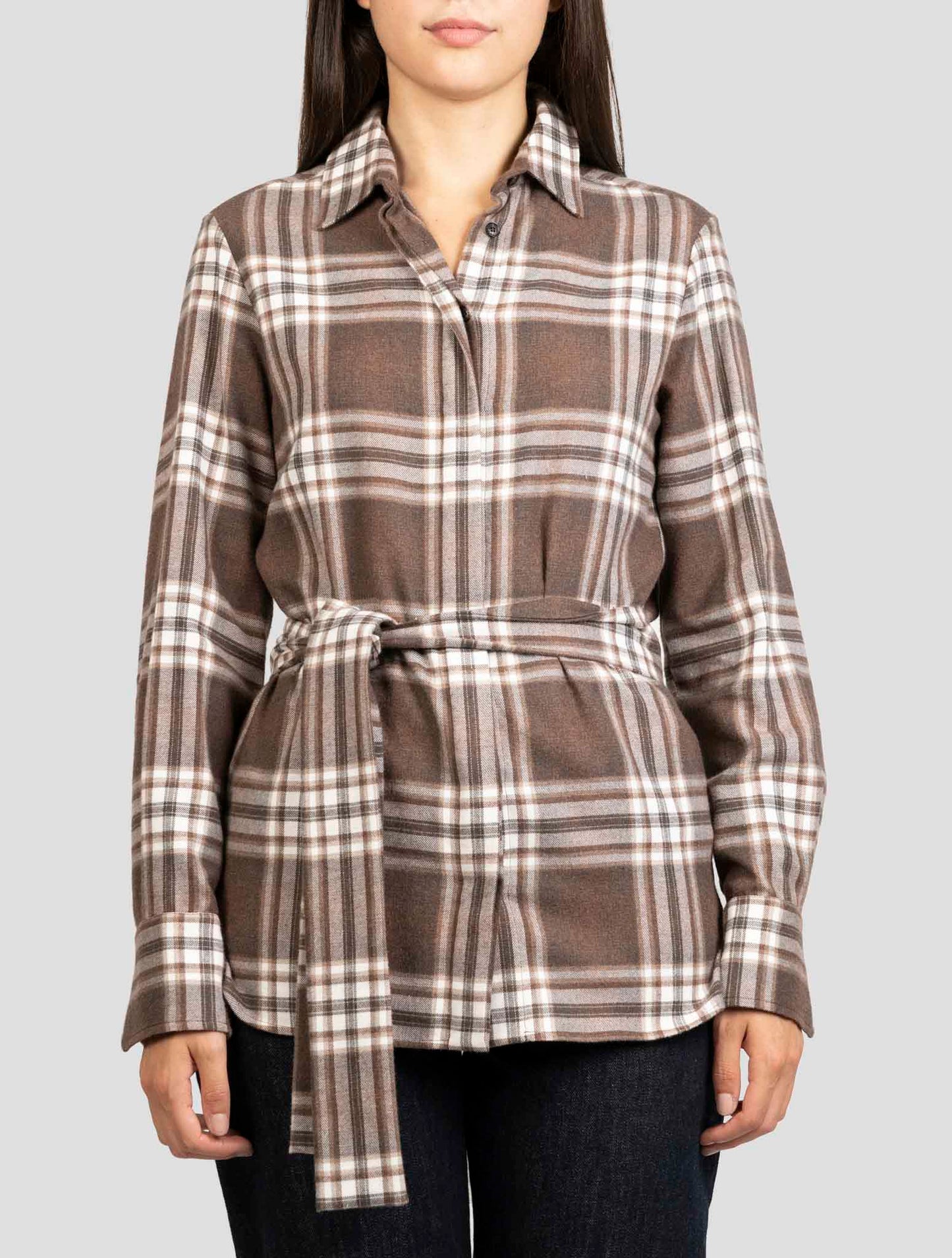 Kiton Brown Cotton Shirt