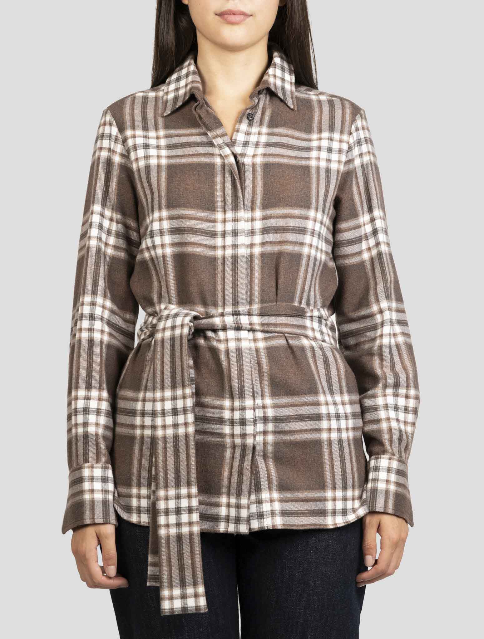 Kiton Brown Cotton Shirt