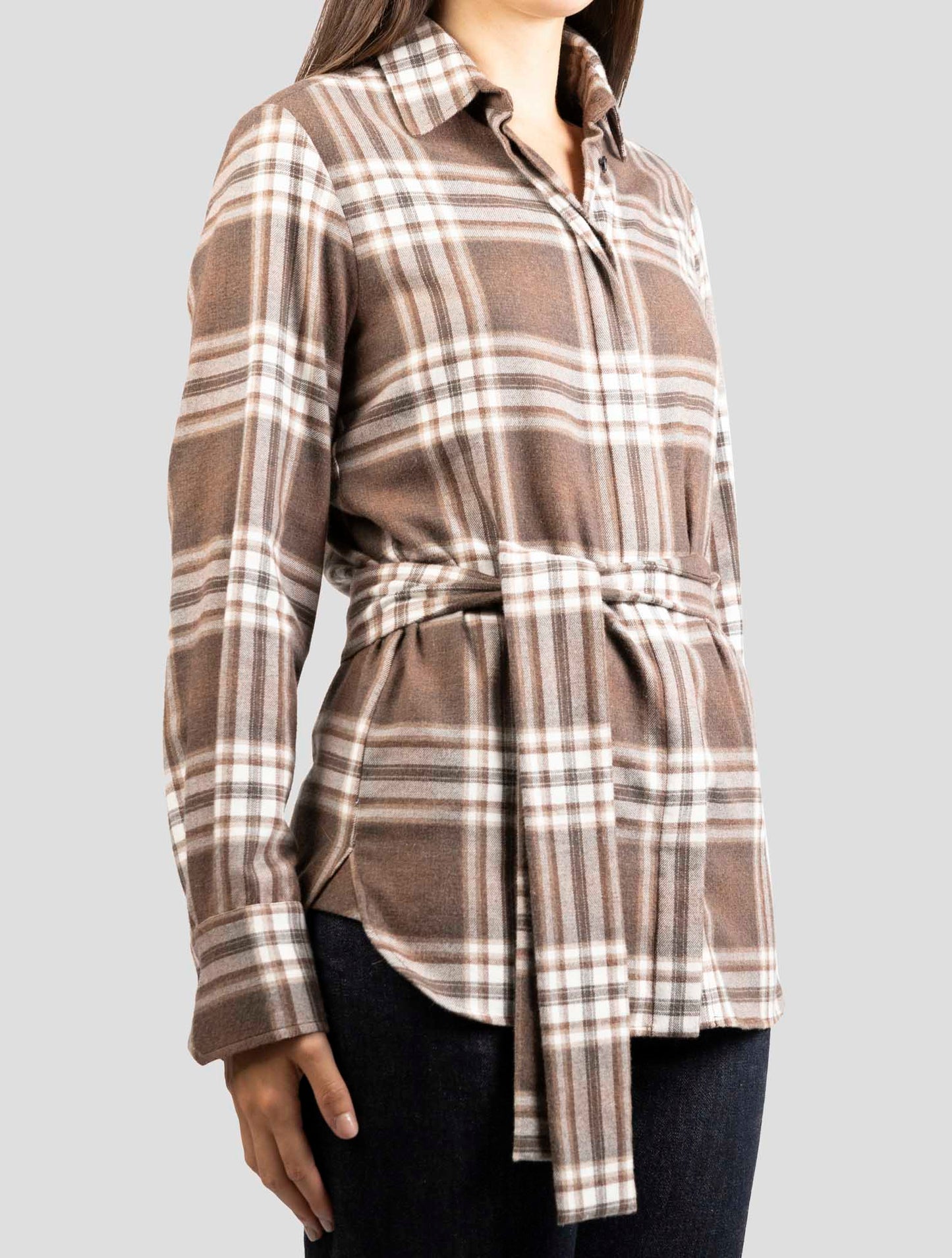 Kiton Brown Cotton Shirt