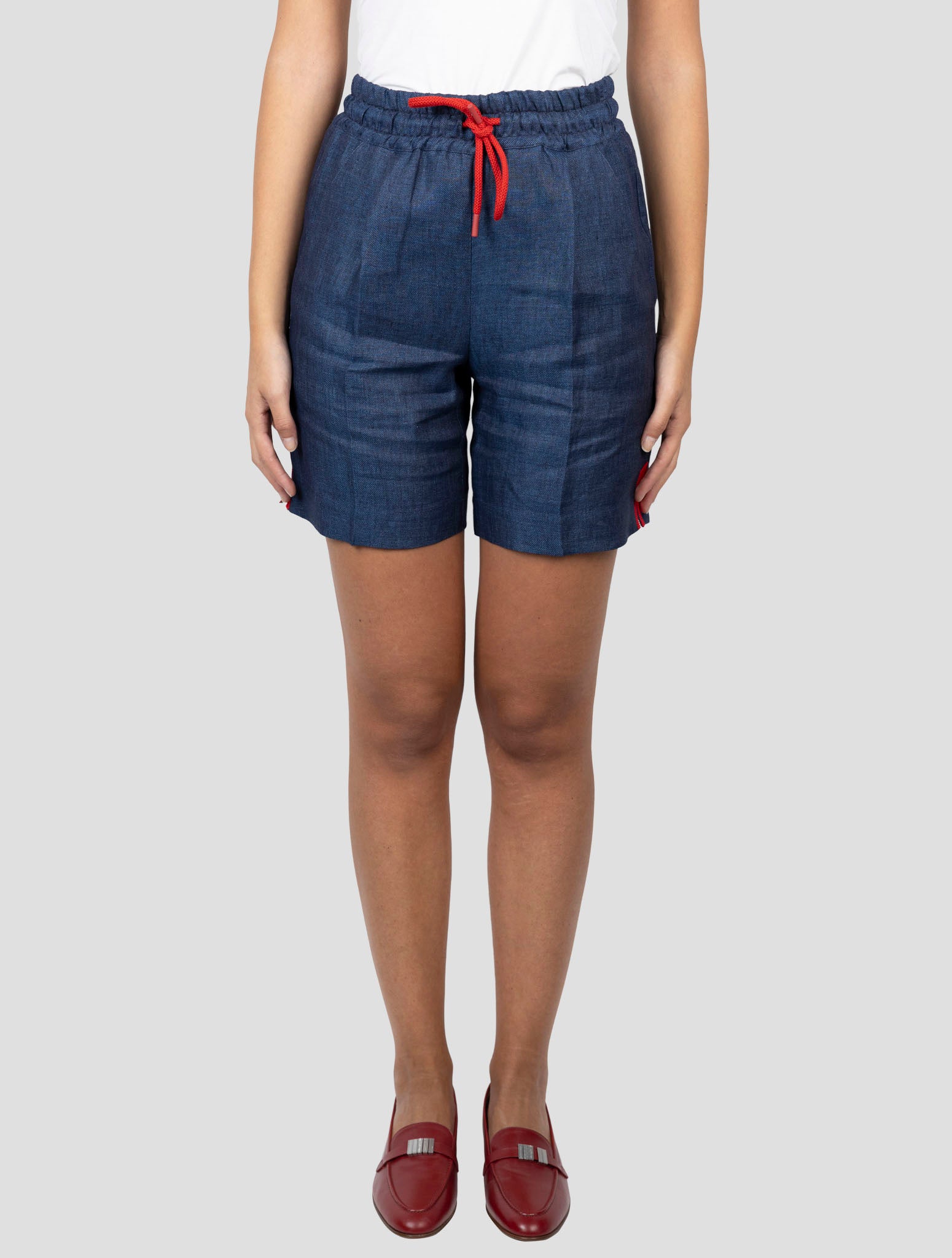 Kiton Blue Linen Short Pants