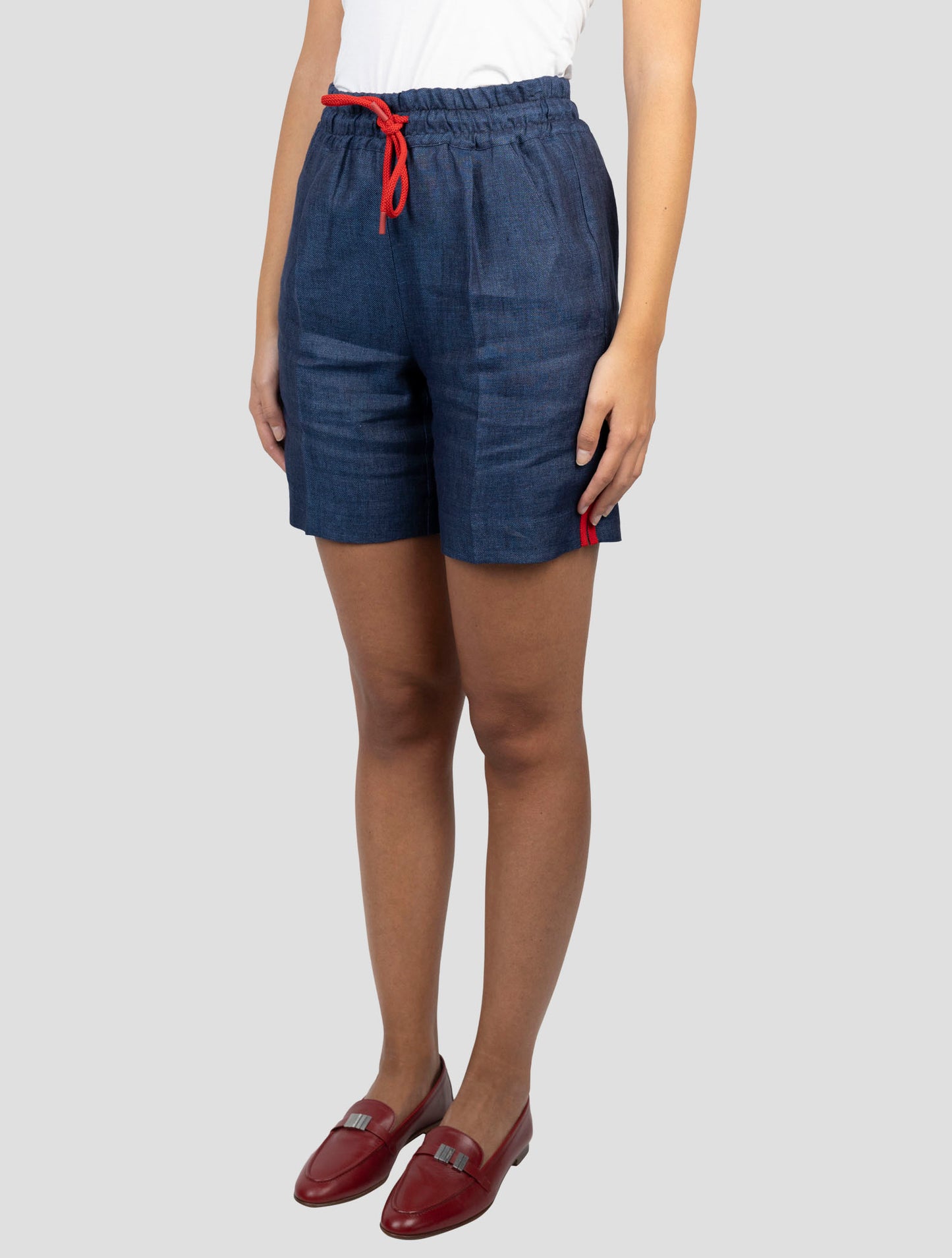 Kiton Blue Linen Short Pants