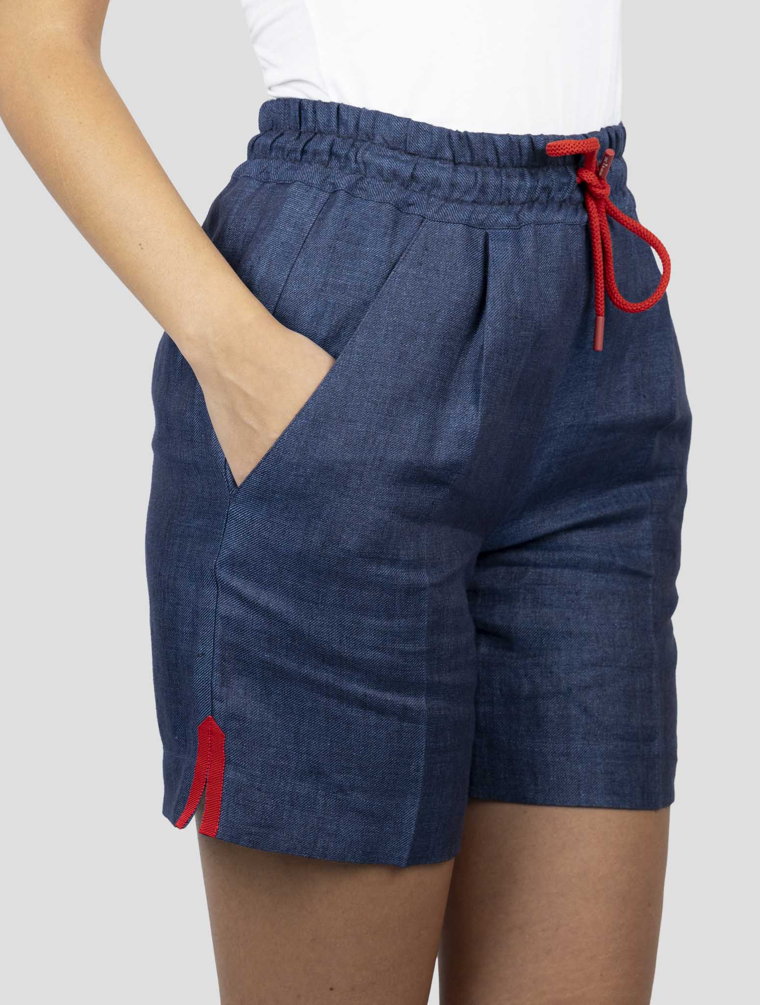Kiton Blue Linen Short Pants