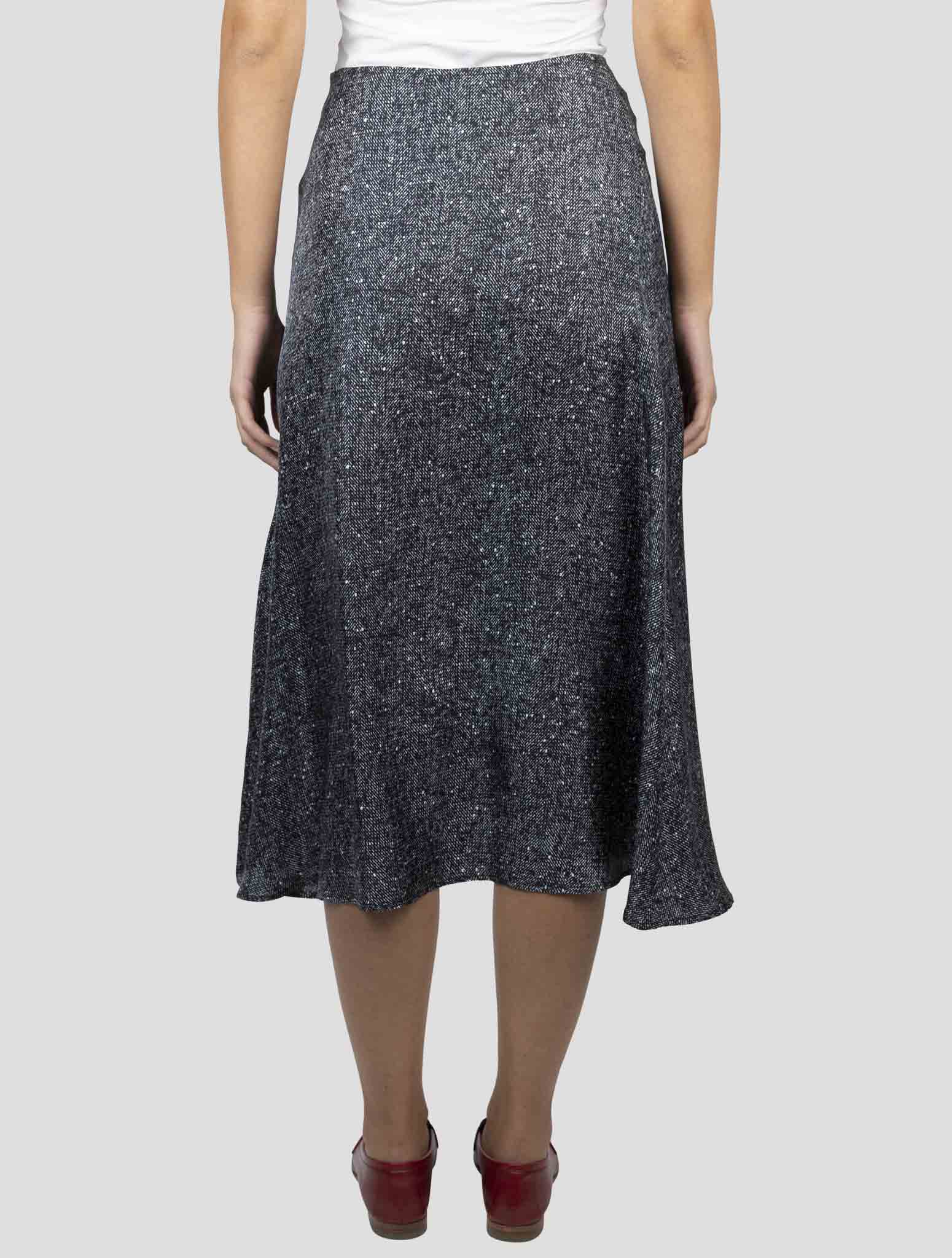Kiton Dark Gray Silk Skirt