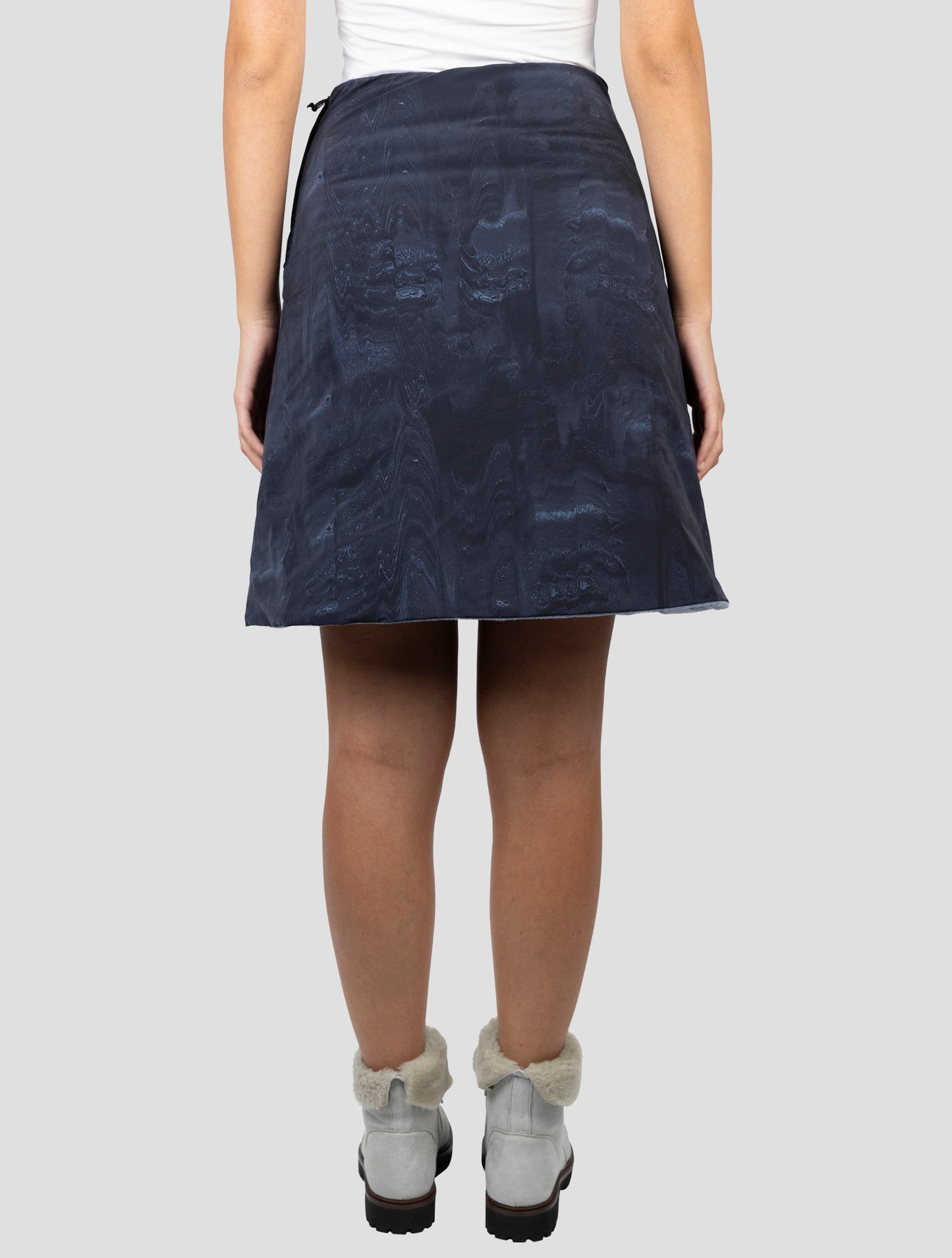Kiton Gray Blue Cashmere Snow Skirt
