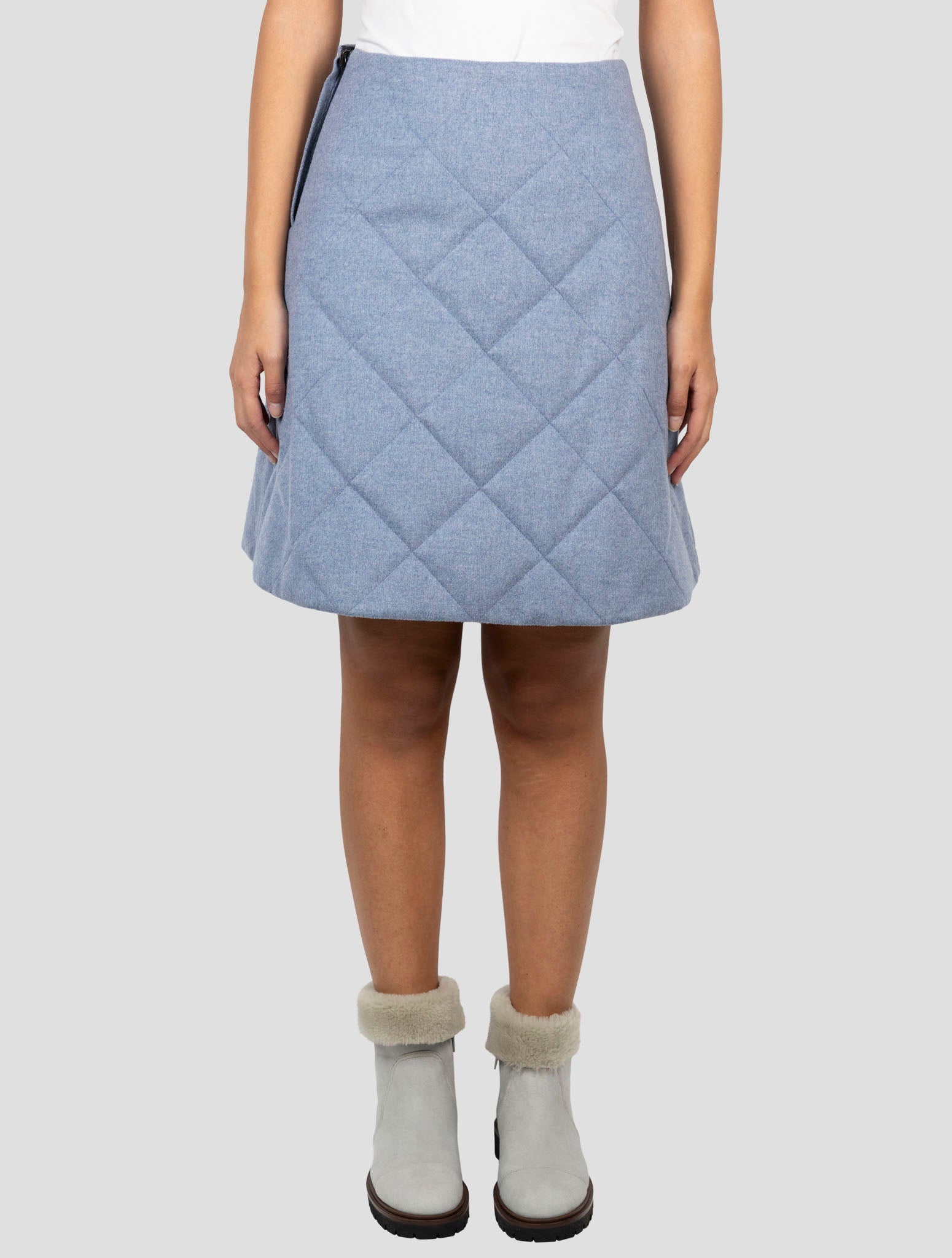 Kiton Gray Blue Cashmere Snow Skirt