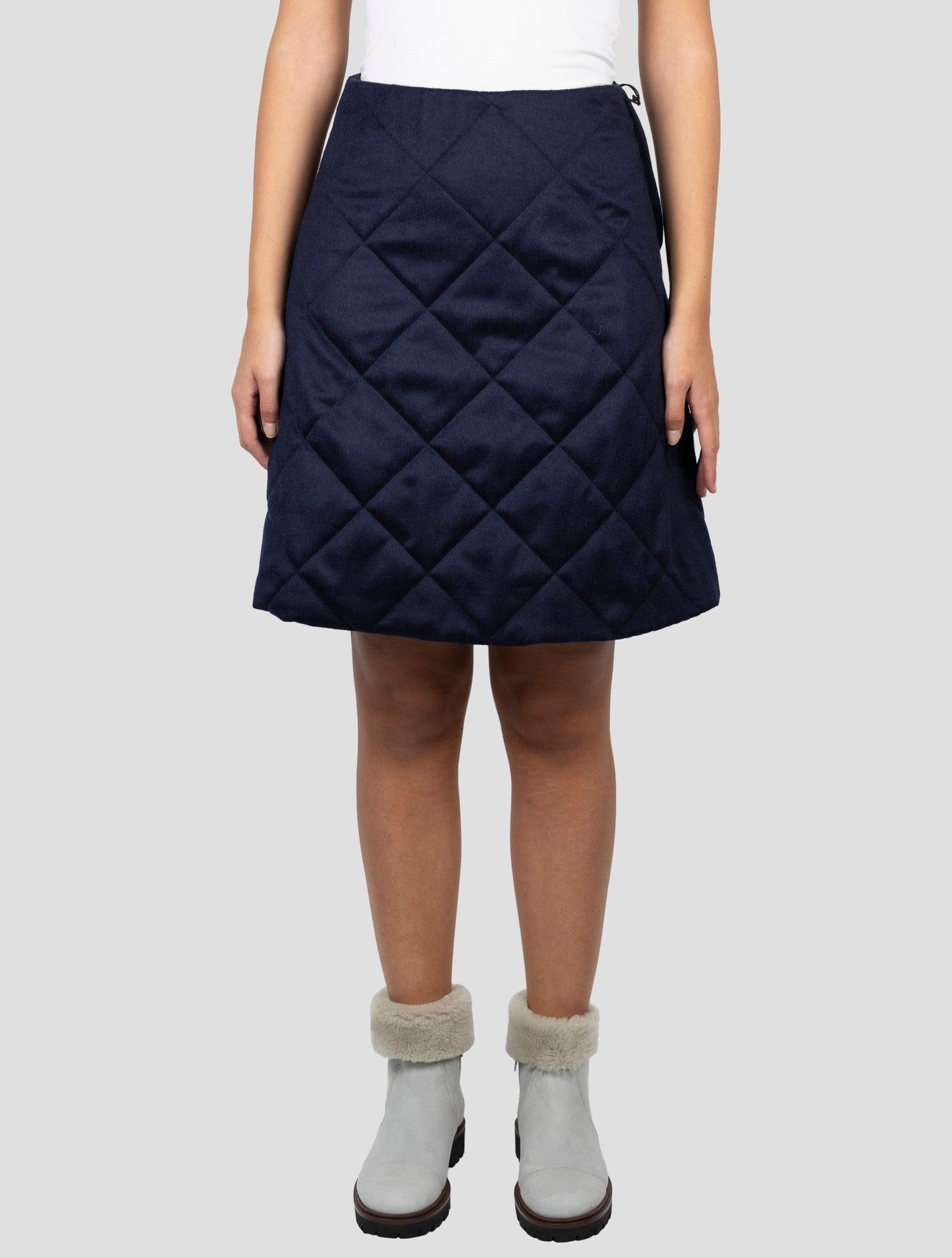 Kiton Gray Blue Cashmere Ea Snow Skirt