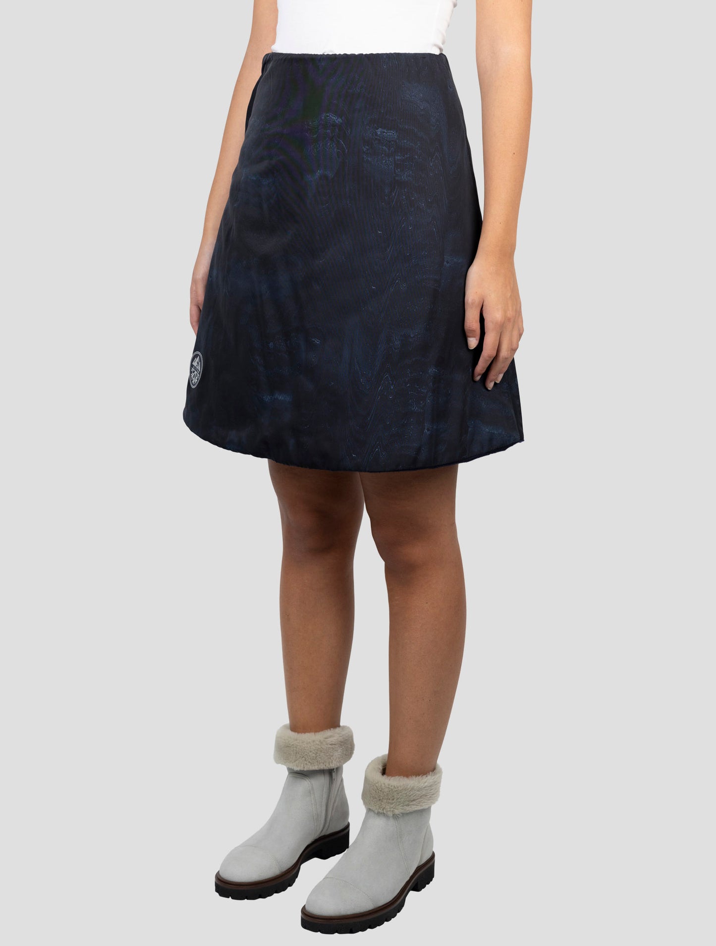 Kiton Gray Blue Cashmere Ea Snow Skirt