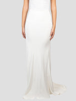 Kiton White Silk Skirt