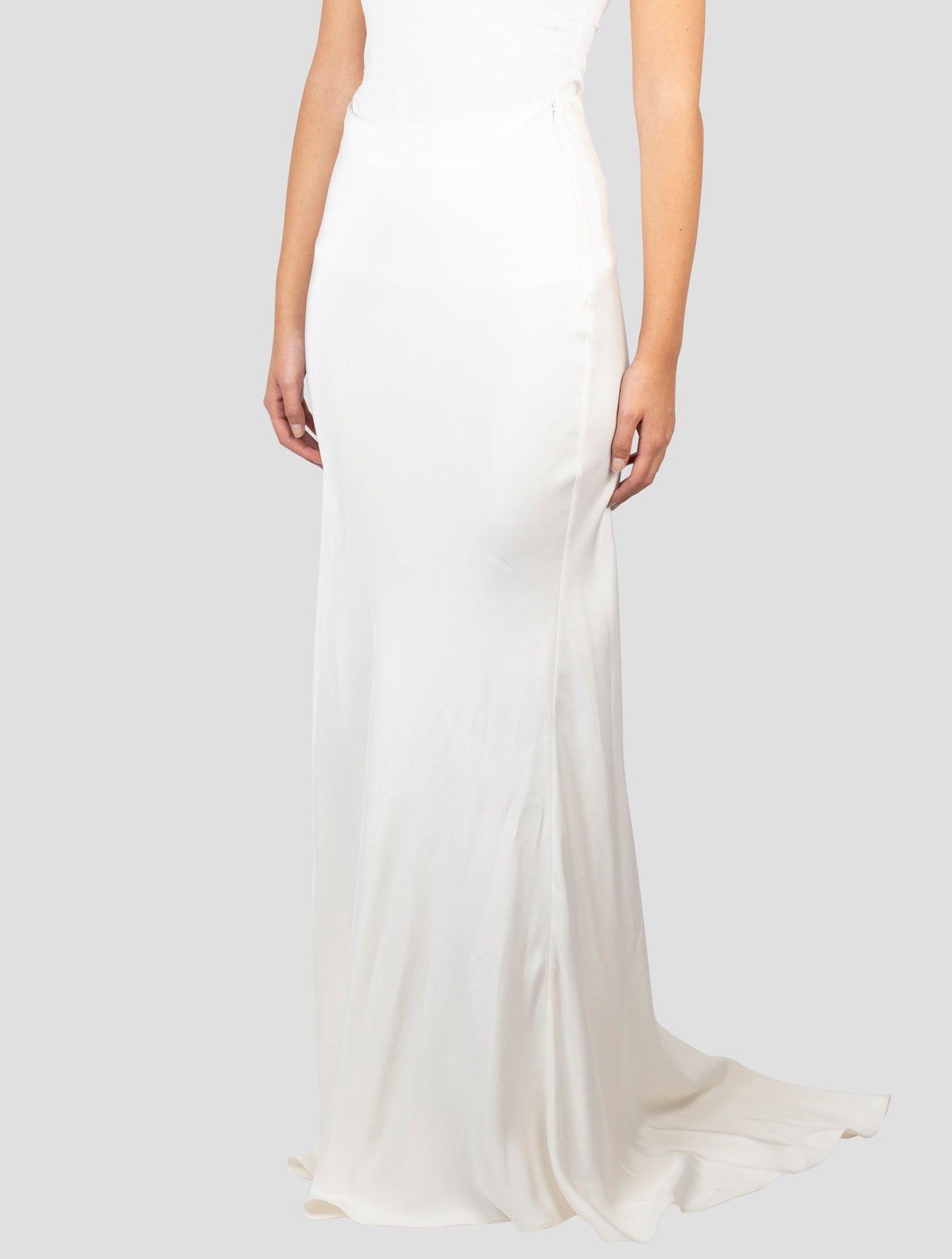 Kiton White Silk Skirt