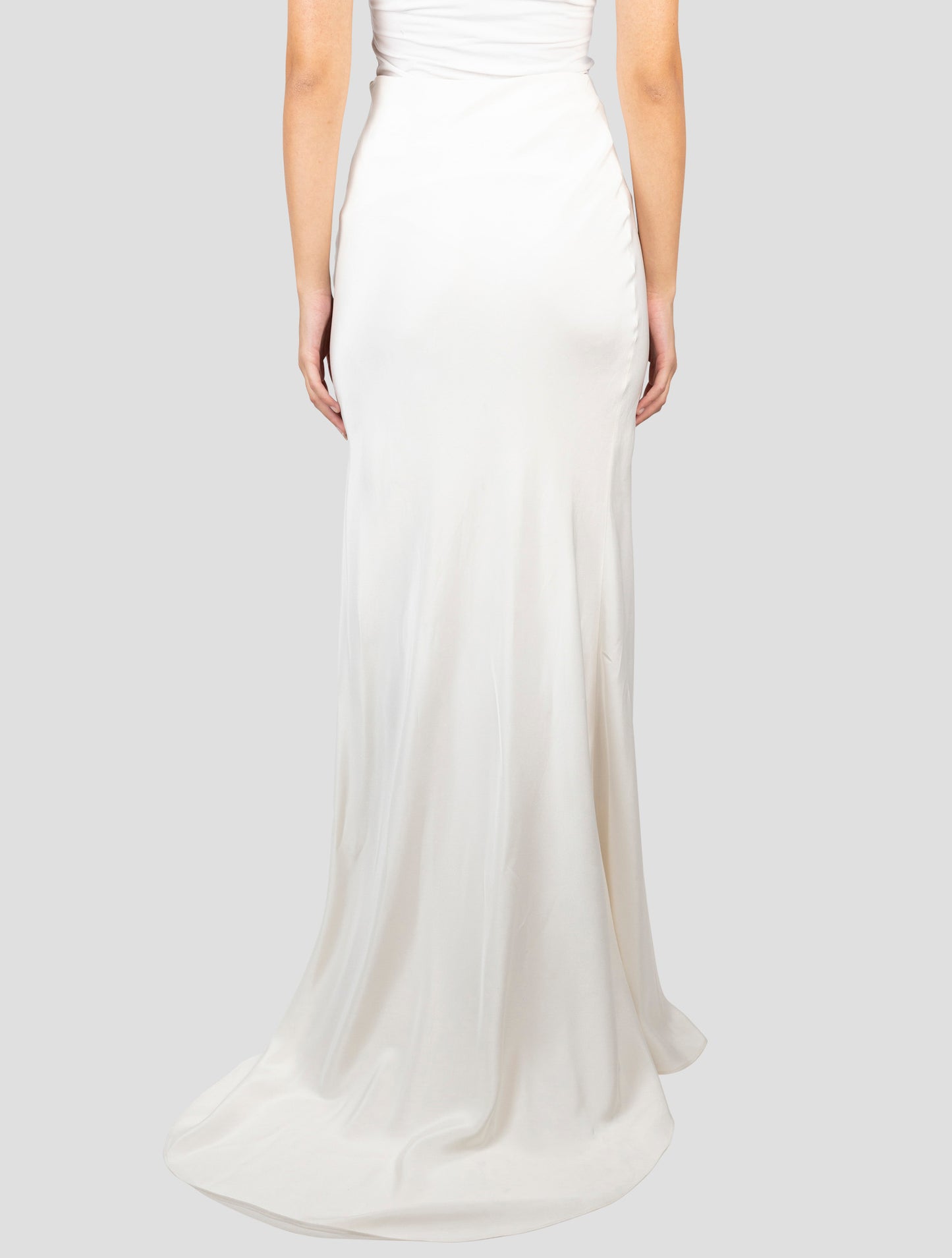 Kiton White Silk Skirt