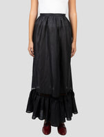 Kiton Black Linen Skirt