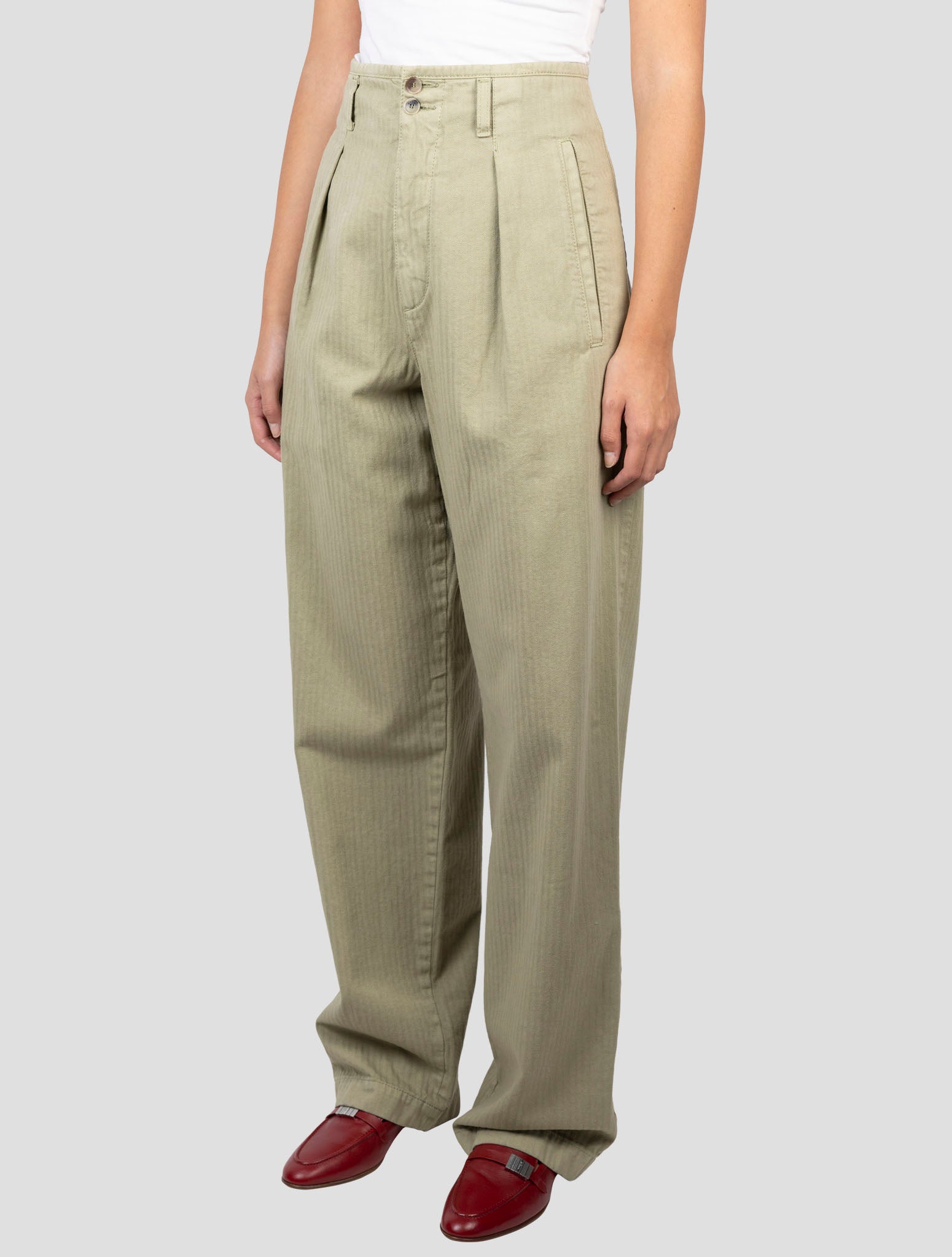 Kiton Green Cotton Pants