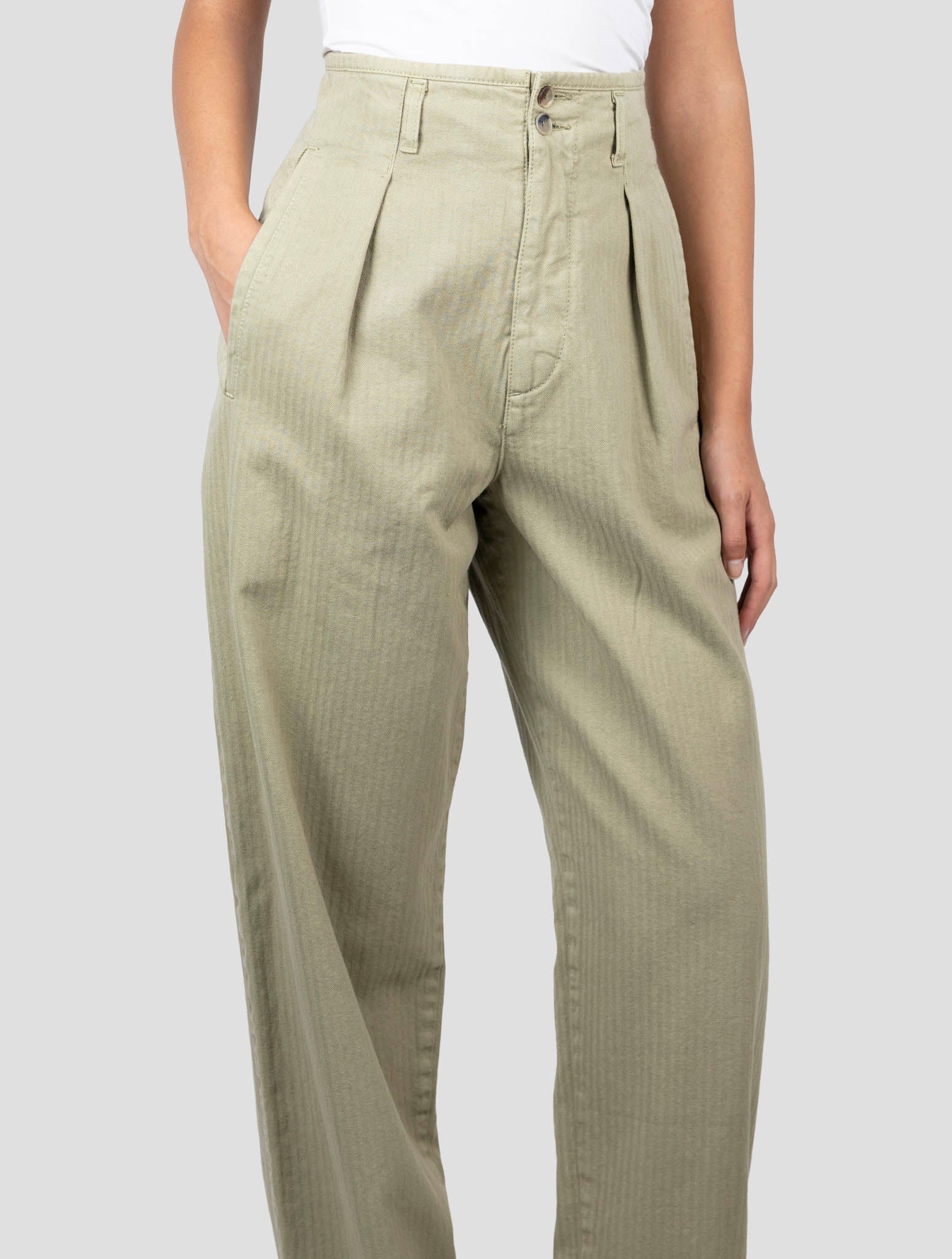 Kiton Green Cotton Pants