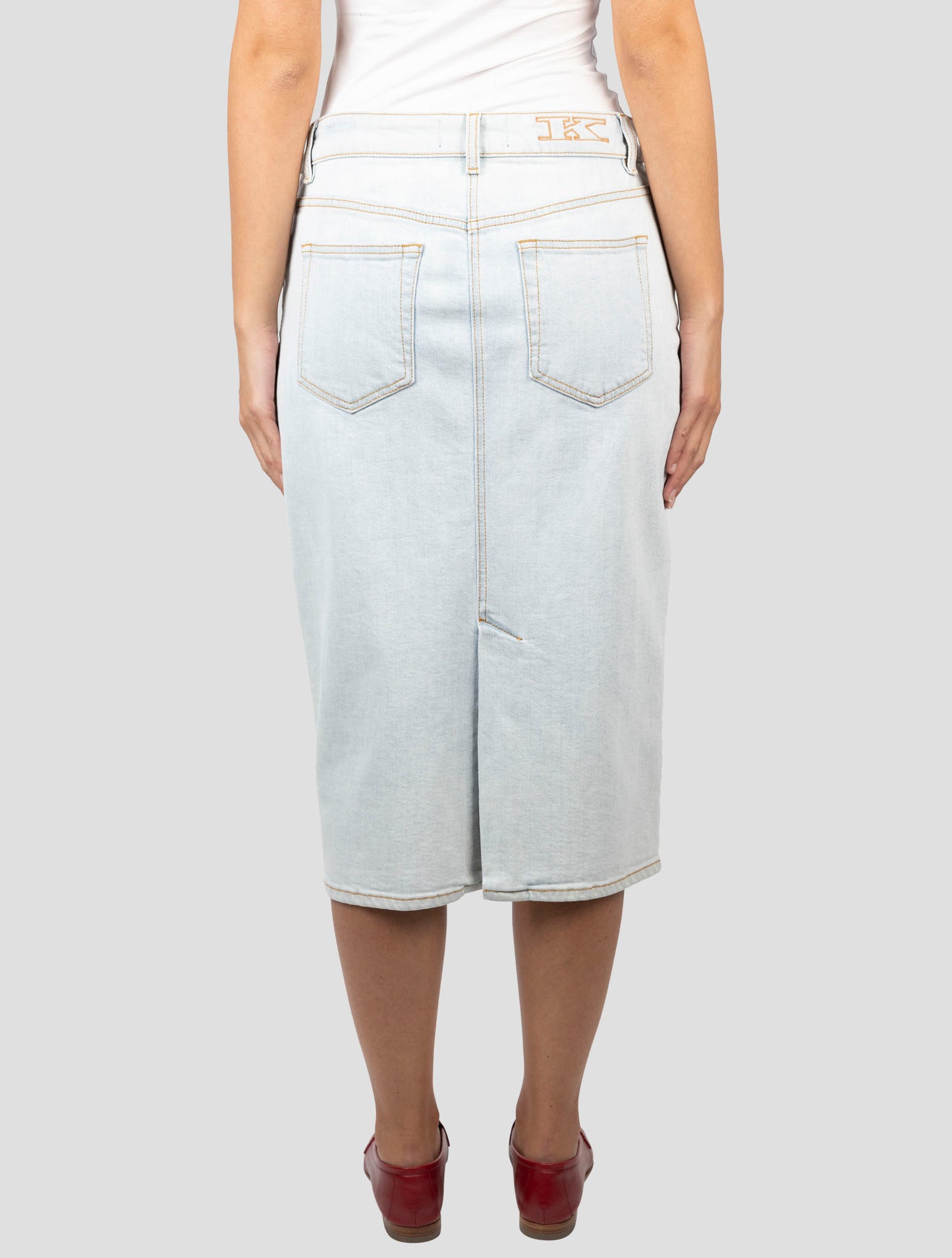 Kiton Light Blue Cotton Ea Skirt