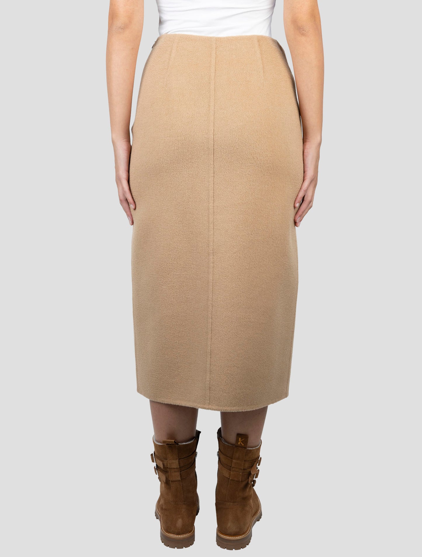 Kiton Brown Camel Wool Skirt