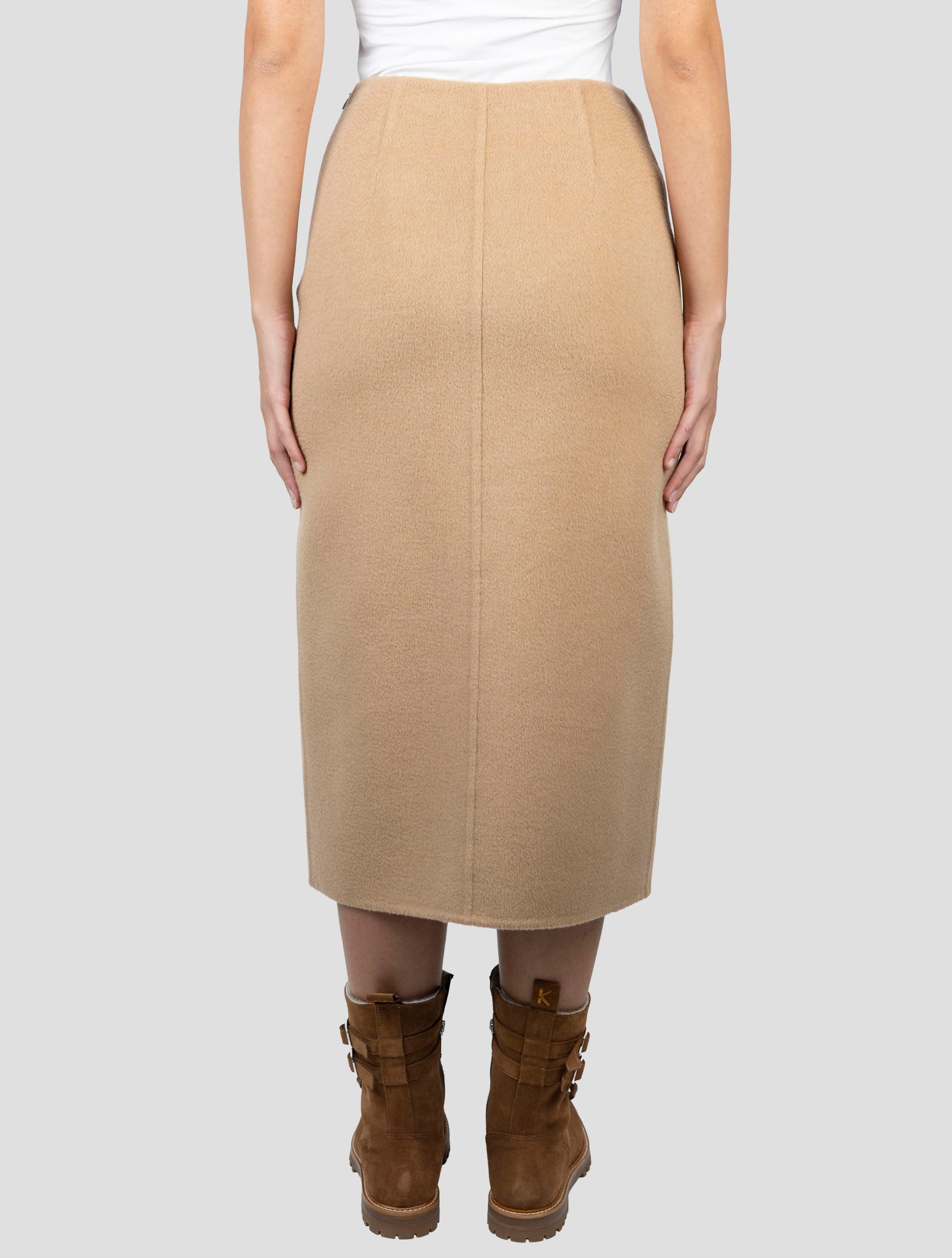 Kiton Brown Camel Wool Skirt