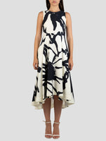 Kiton White Blue Cotton Linen Dress