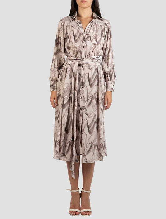 Kiton Brown Silk Dress