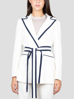 Kiton White Viscose Acetate Ea Double Breasted Blazer