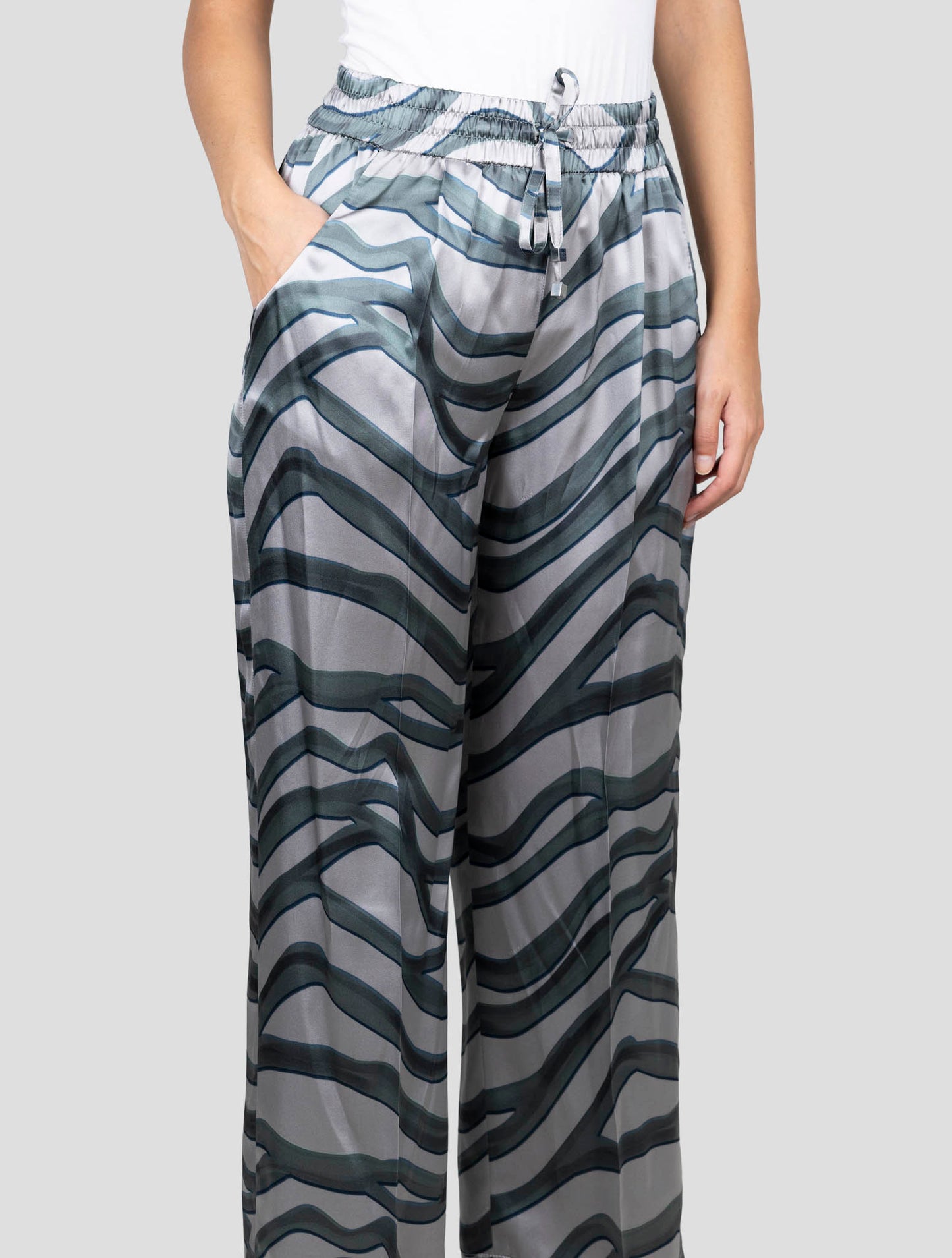 Kiton Multicolor Silk Pants