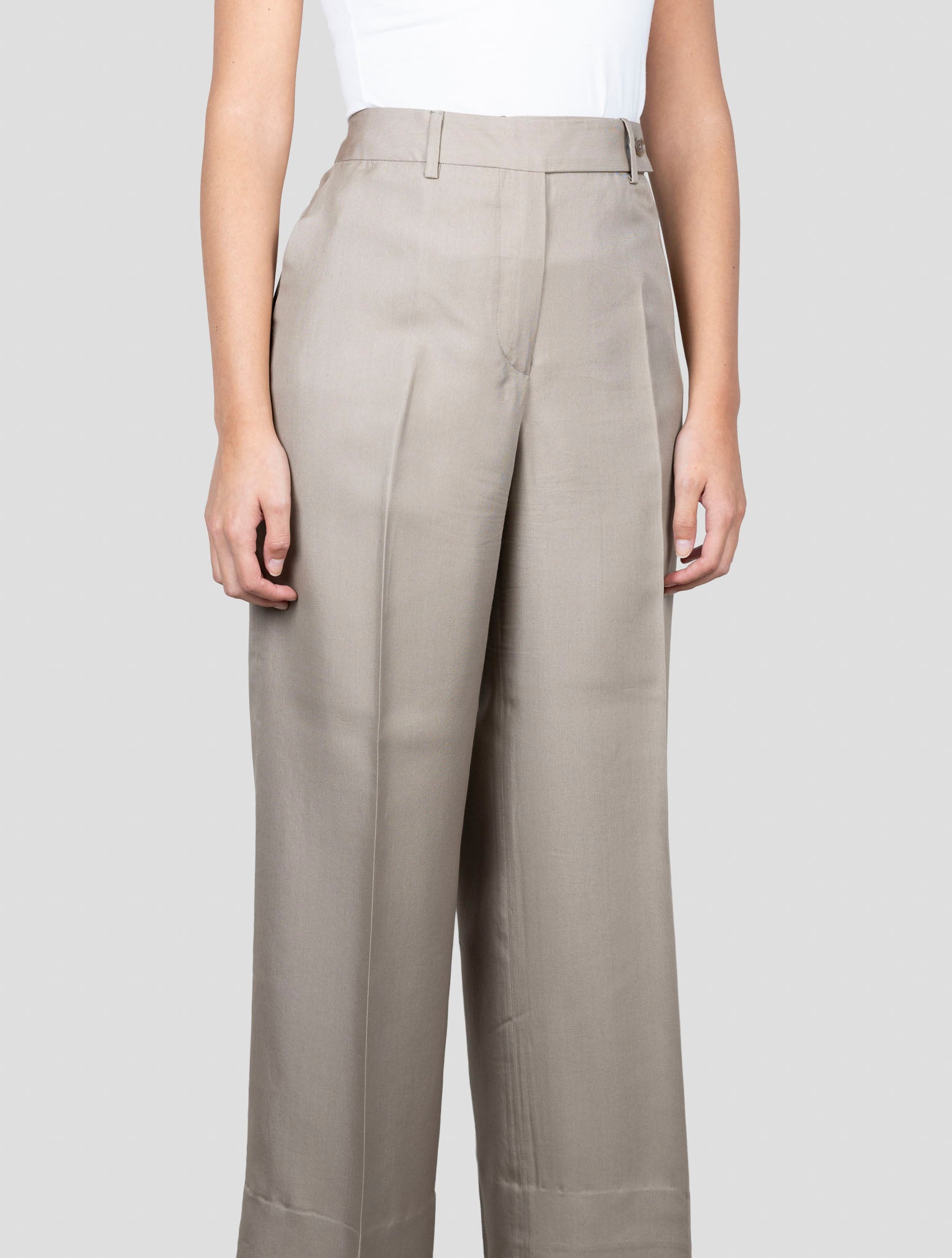 Kiton Beige Lyocell Viscose Silk Pants