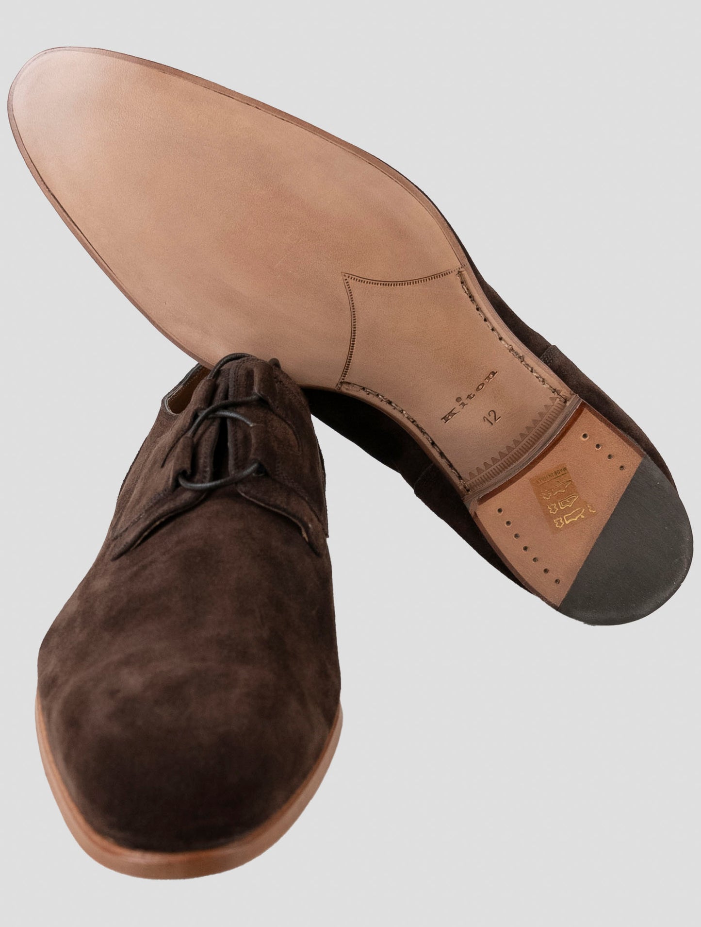 Kiton Brown Leather Dress Shoes