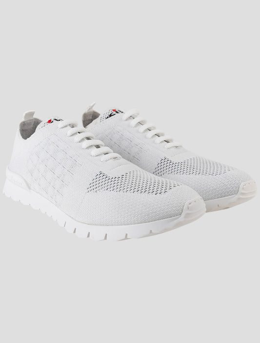 Kiton White Cotton Ea Sneakers