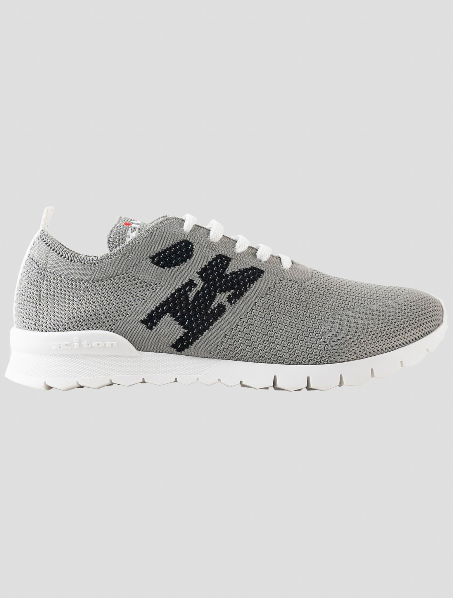 Kiton Gray Cotton Ea Sneakers