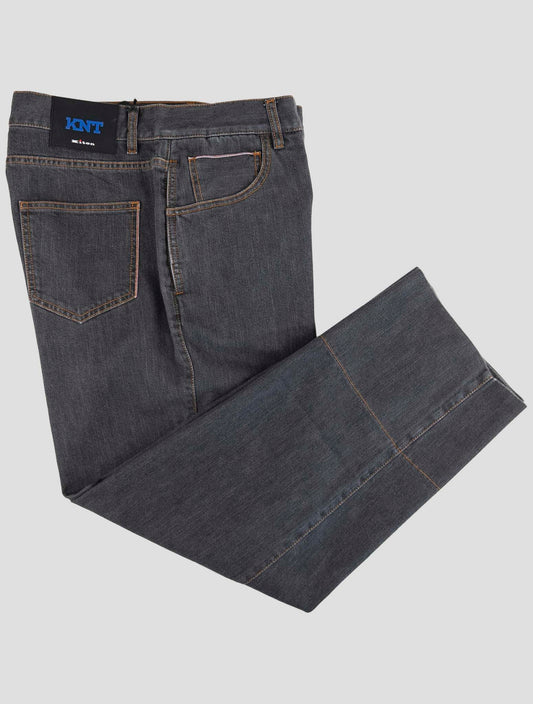 Kiton Knt Gray Cotton Pe Jeans
