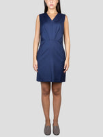 Kiton Blue Virgin Wool Silk Dress