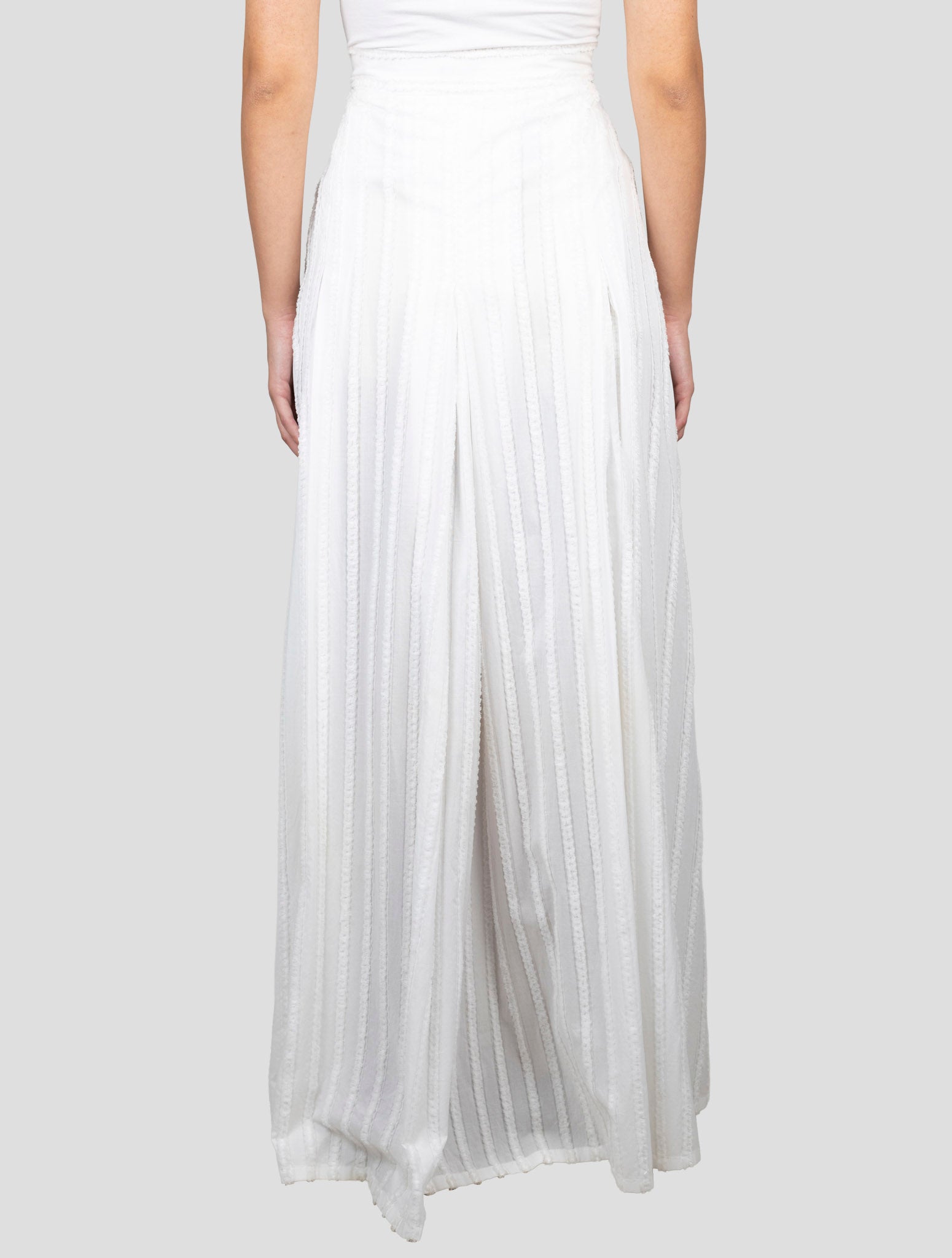 Kiton White Cotton Skirt