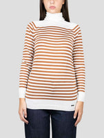 Kiton White Brown Cashmere Silk Sweater Turtleneck