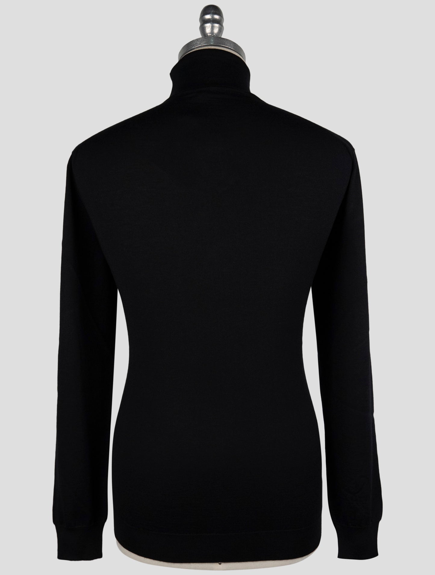 Kiton Black Cashmere Silk Sweater Turtleneck