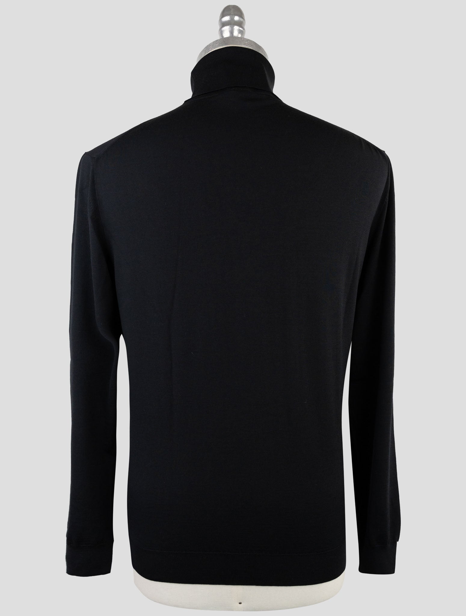 Kiton Dark Blue Cotton Sweater Turtleneck