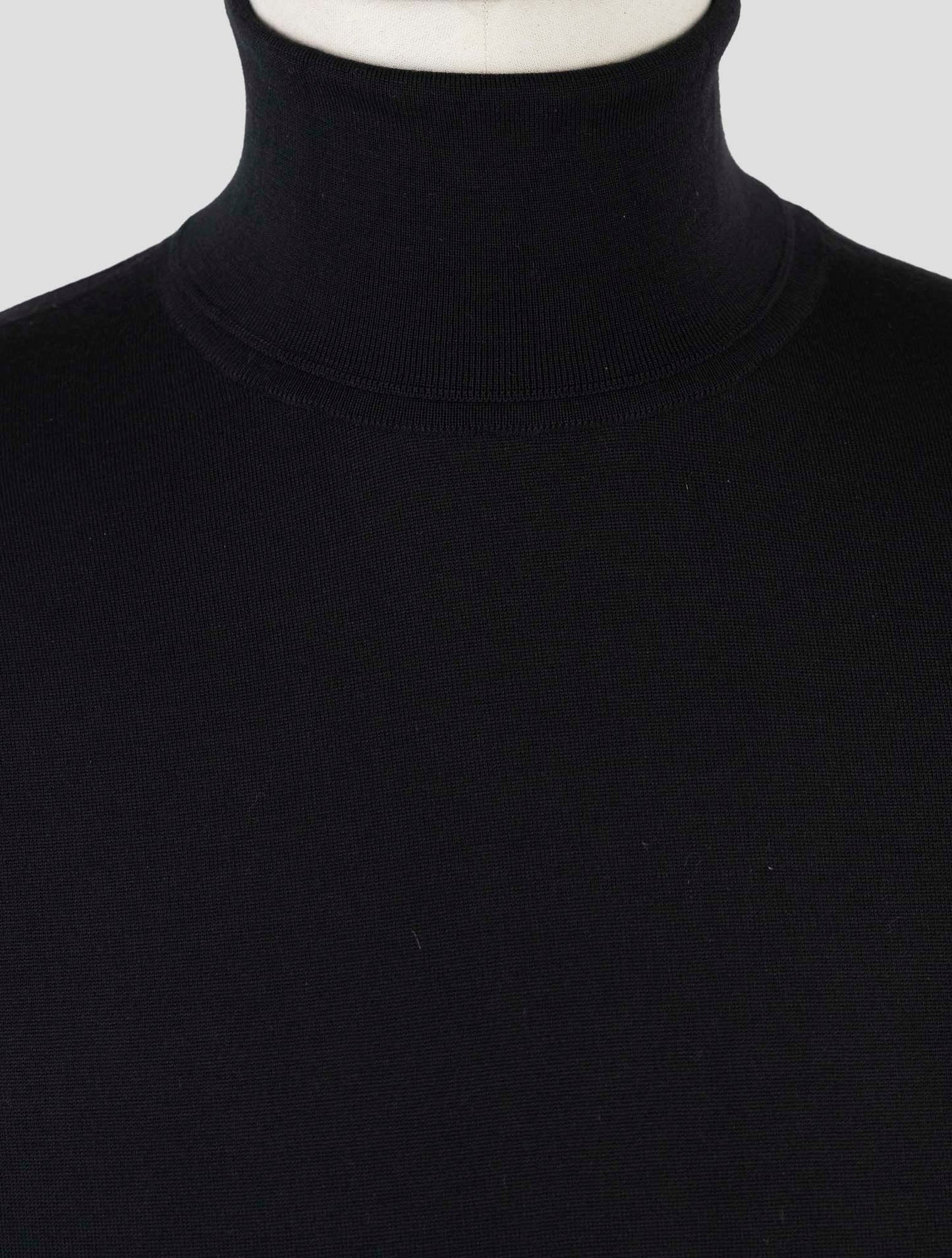 Kiton Dark Blue Cotton Sweater Turtleneck