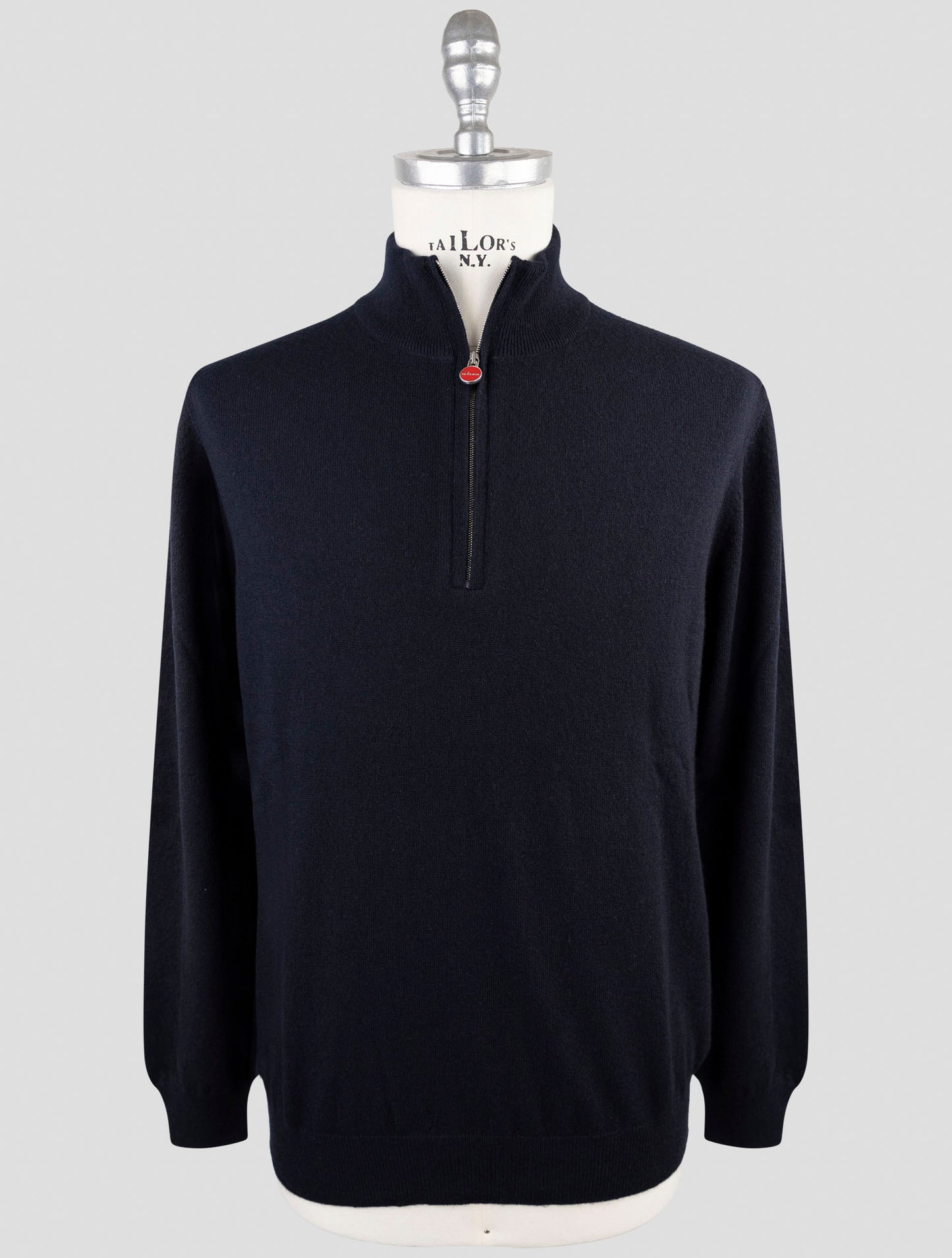 Kiton Dark Blue Cashmere Sweater Half Zip