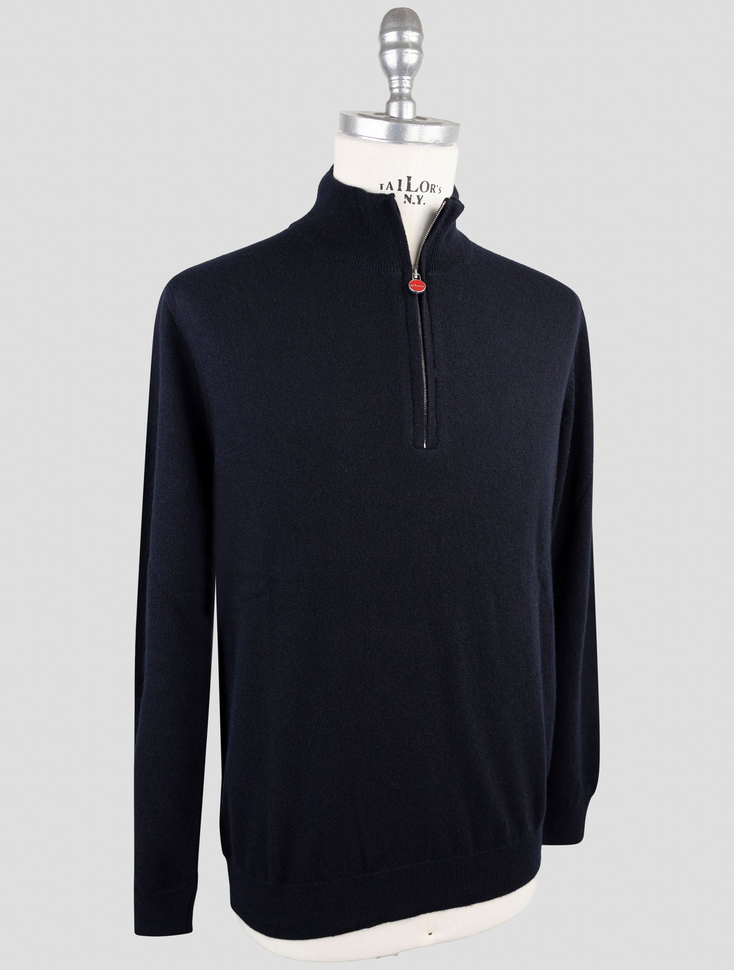 Kiton Dark Blue Cashmere Sweater Half Zip