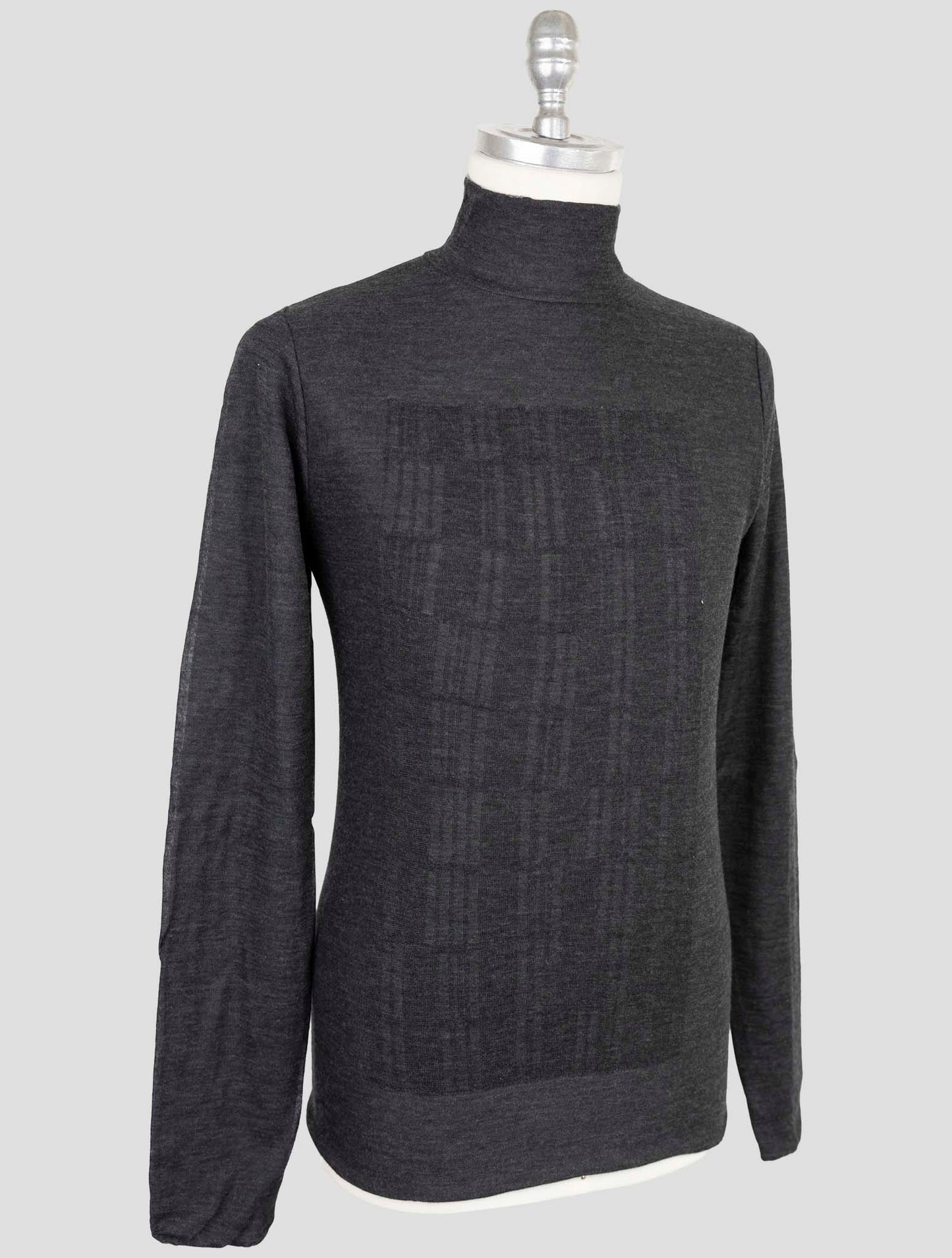 Kiton Knt Gray Wool Cashmere Sweater Half Neck
