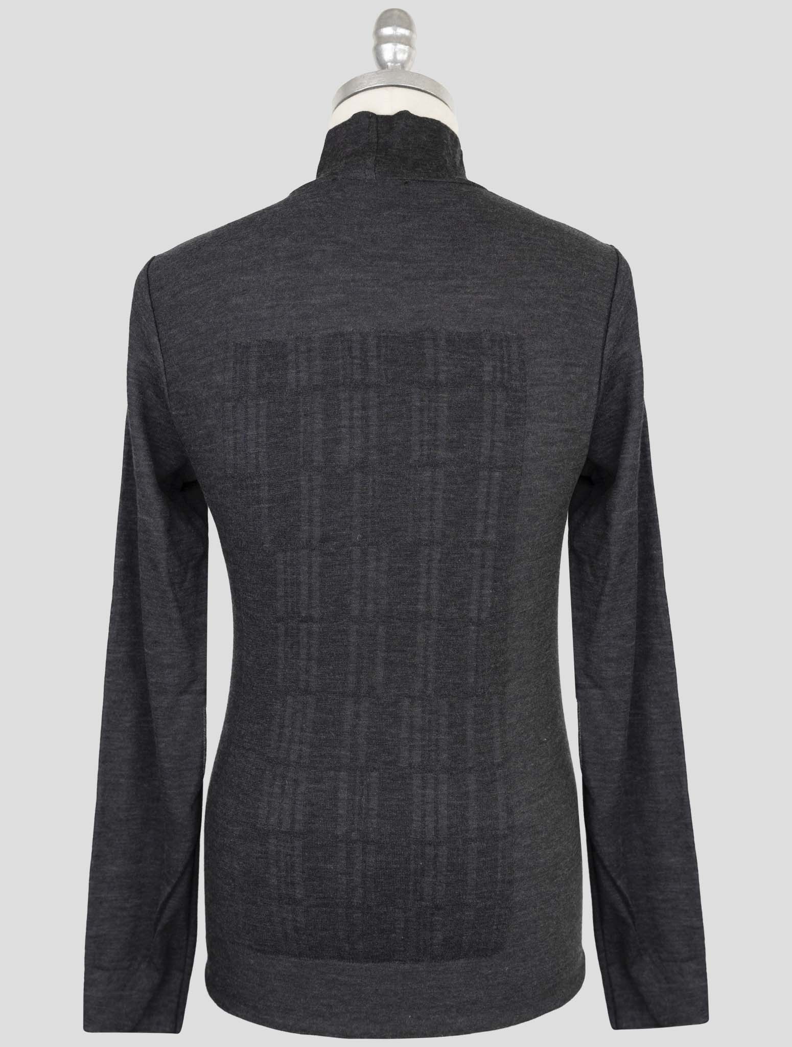 Kiton Knt Gray Wool Cashmere Sweater Half Neck