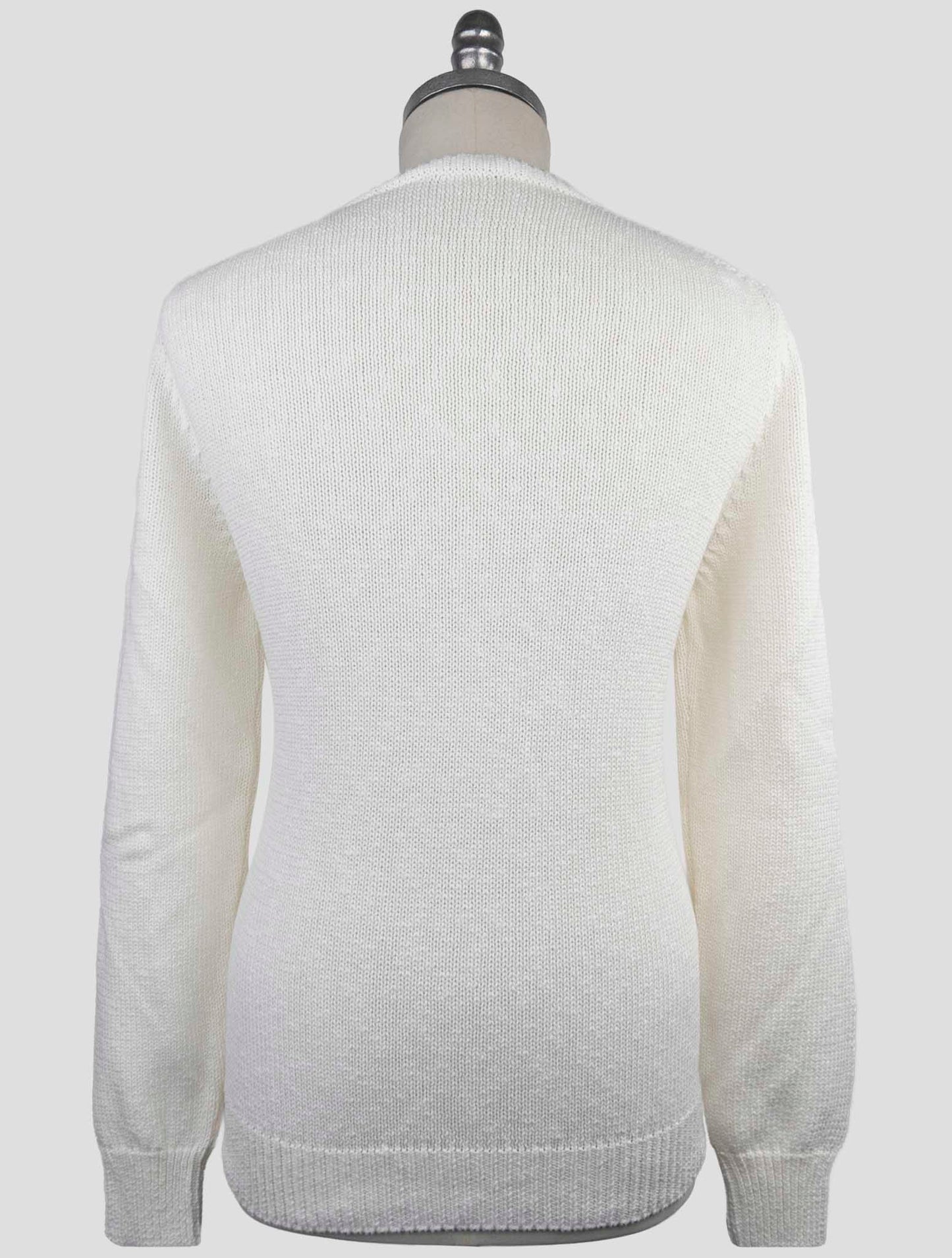 Kiton Knt White Cotton Linen Sweater Crewneck