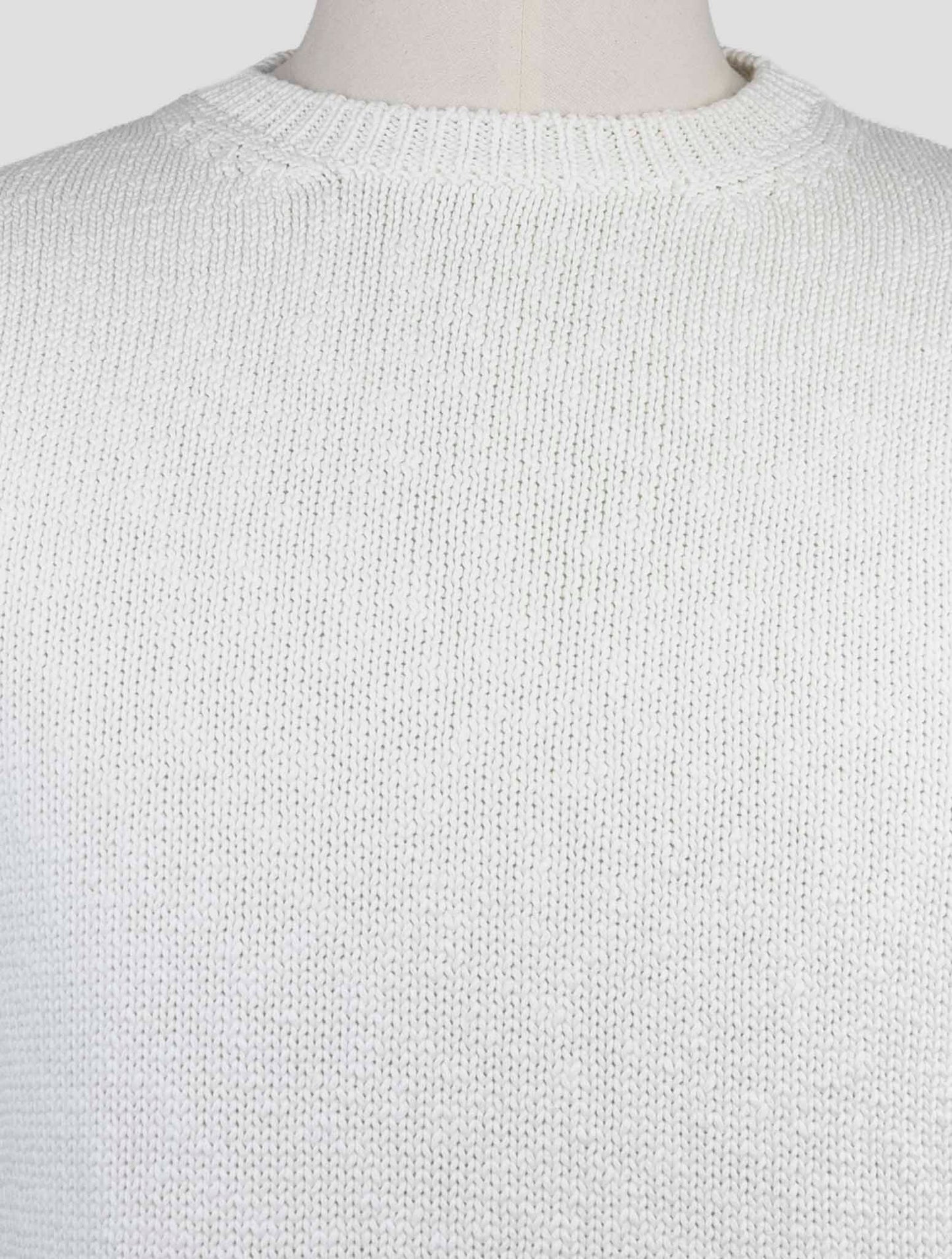 Kiton Knt White Cotton Linen Sweater Crewneck