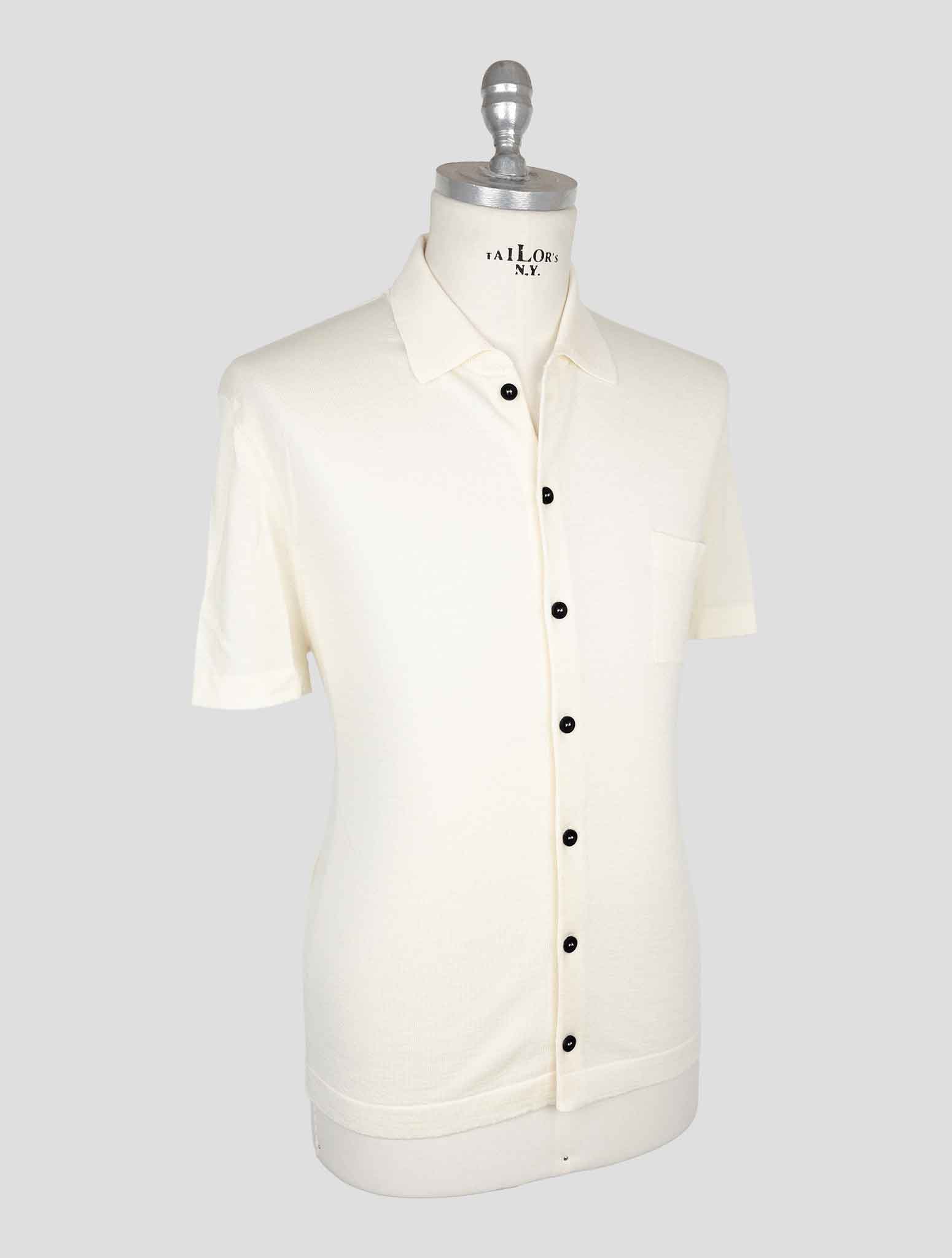 Kiton Knt White Virgin Wool Silk Shirt